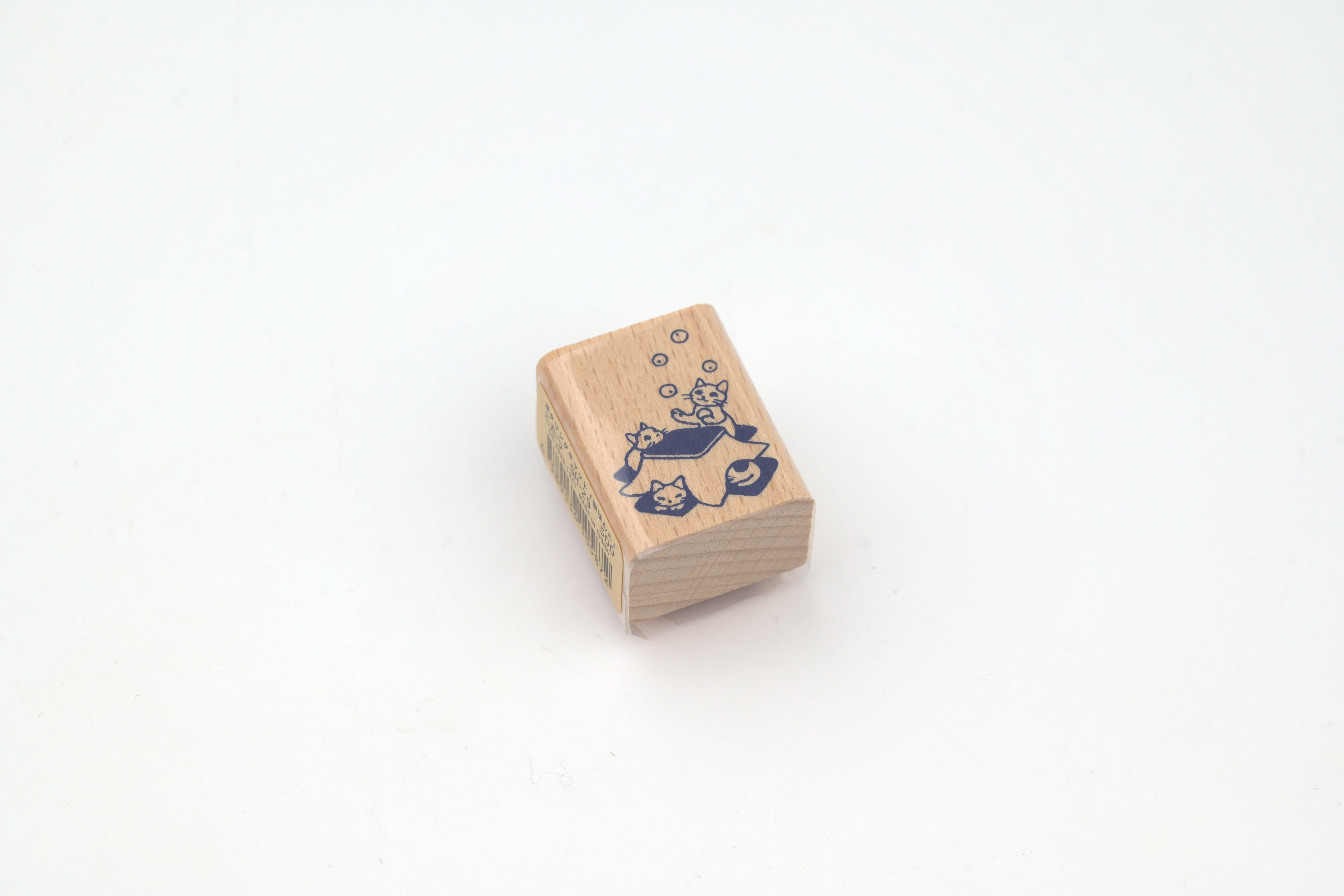 Pottering Cat Wooden Stamp - Small - Kotatsu