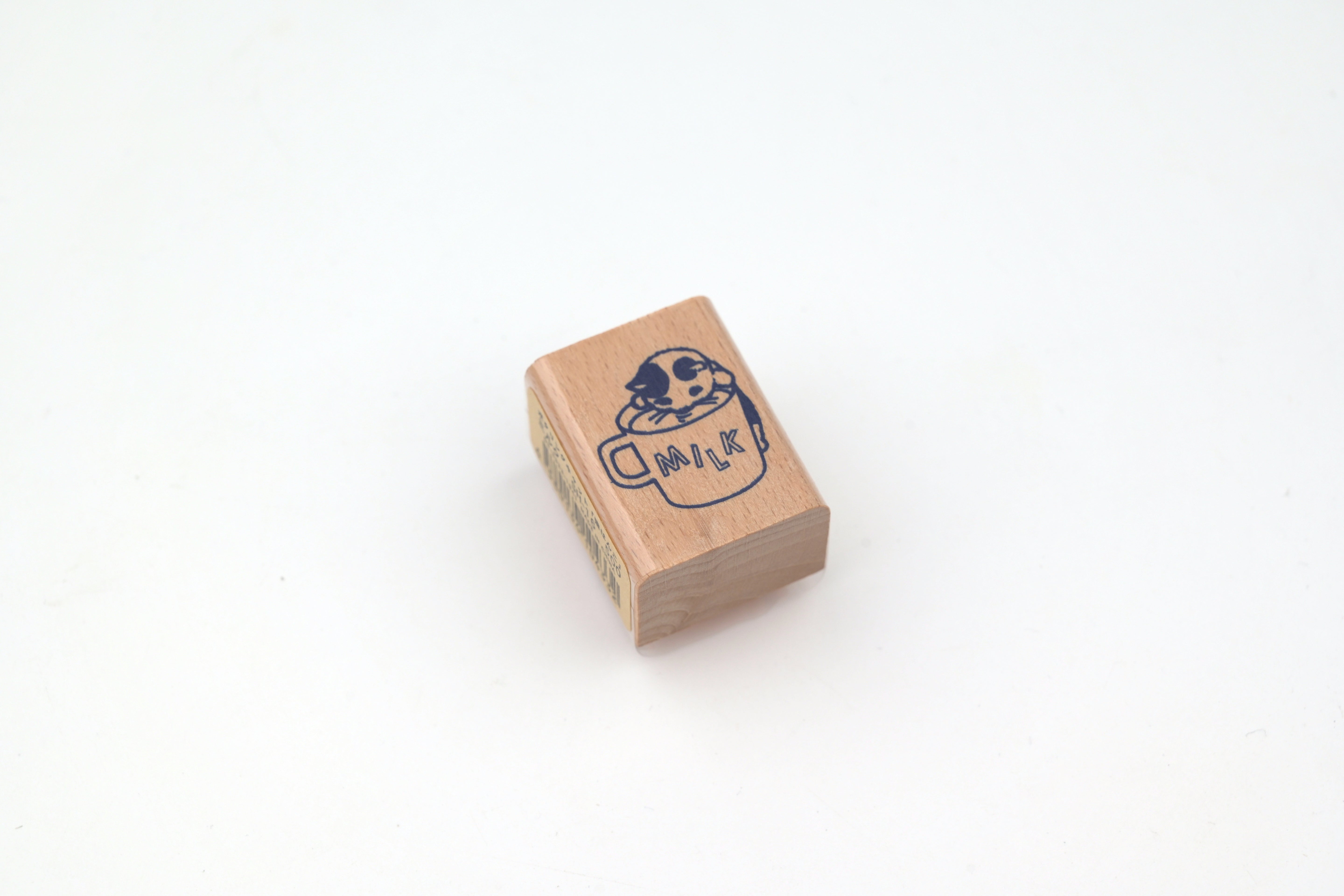 Pottering Cat Wooden Stamp - Small - Milk