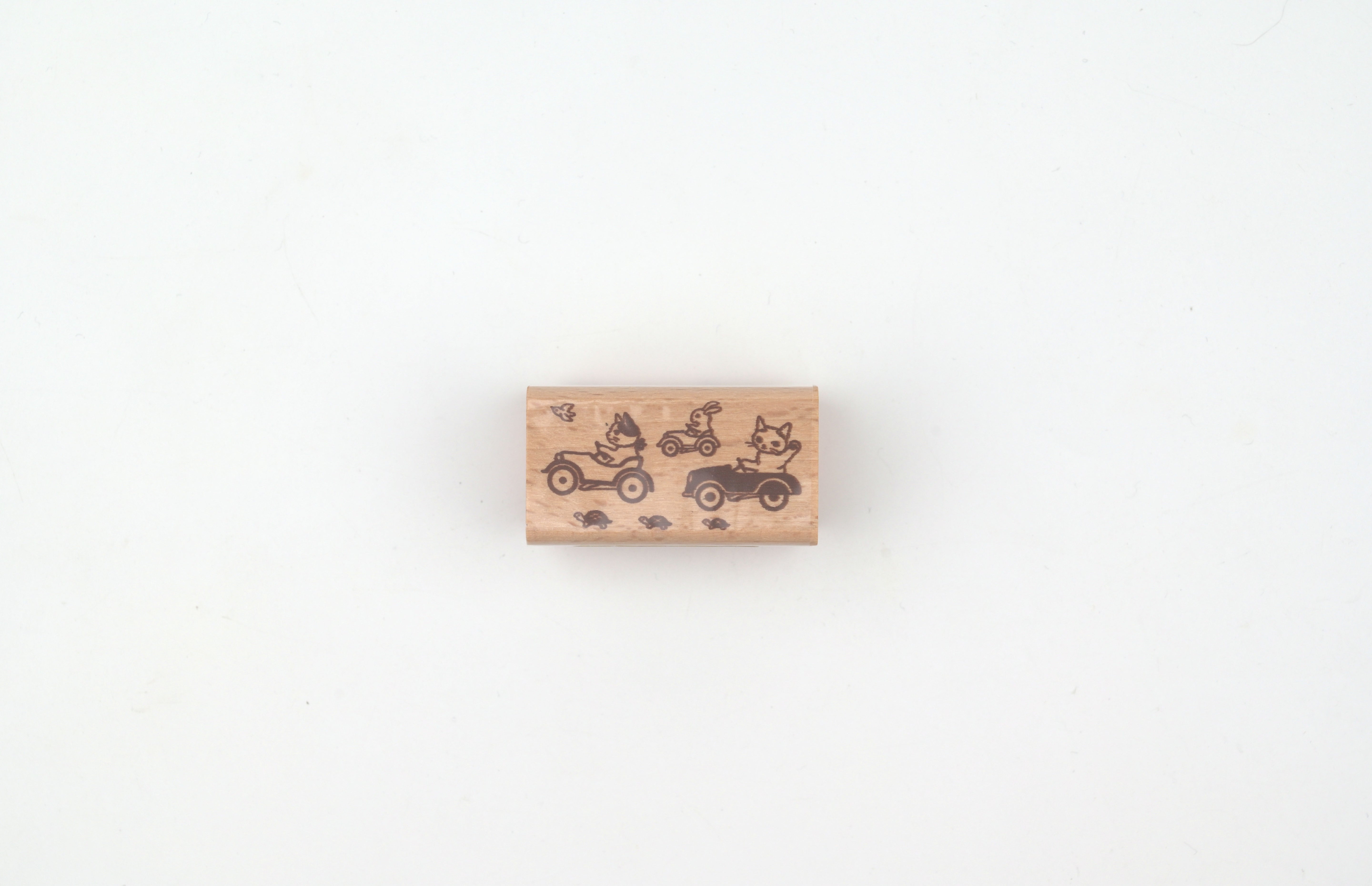 Pottering Cat Wooden Stamp - Large - Pedal Car