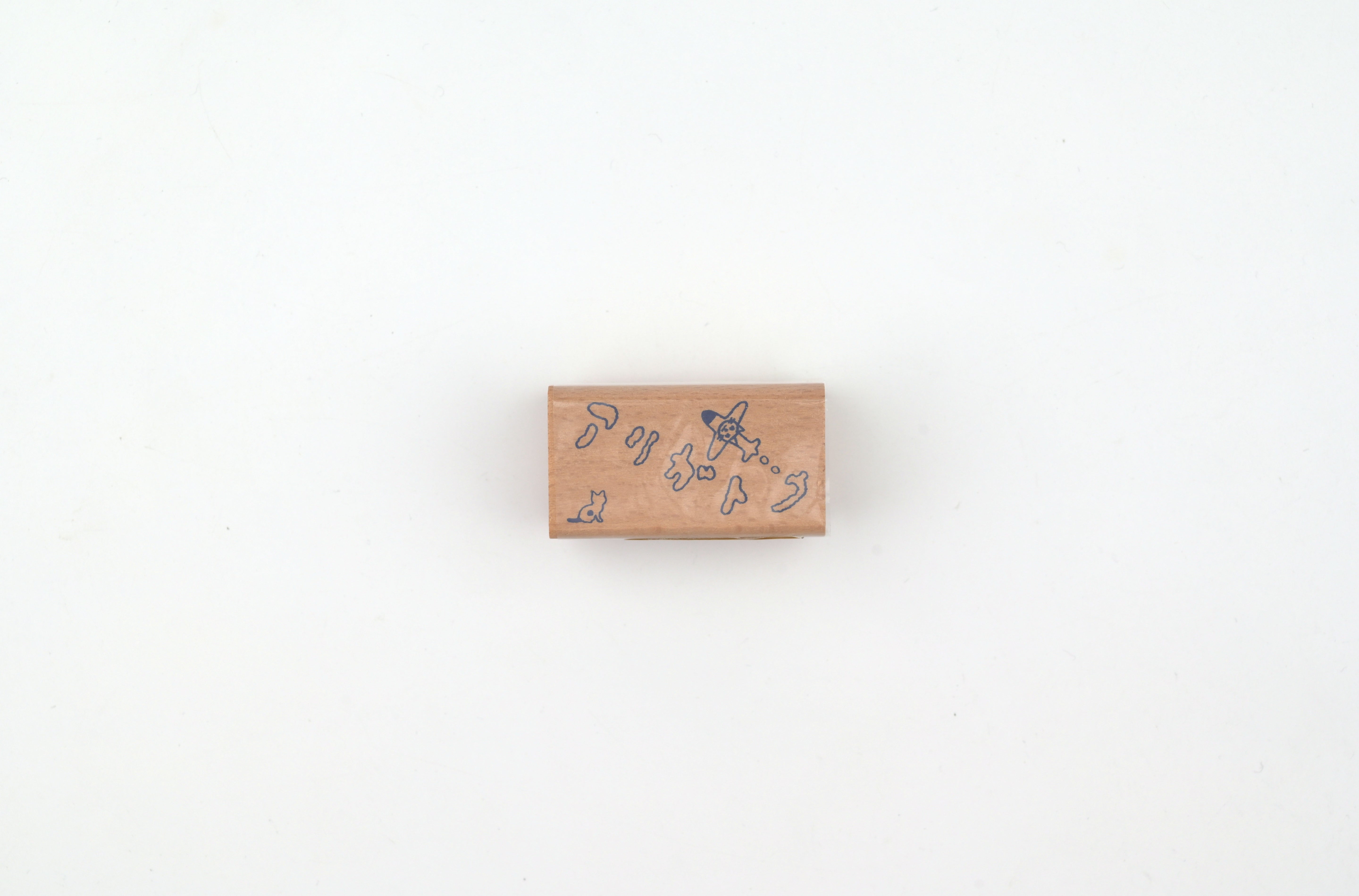 Pottering Cat Wooden Stamp - Large - Thanks