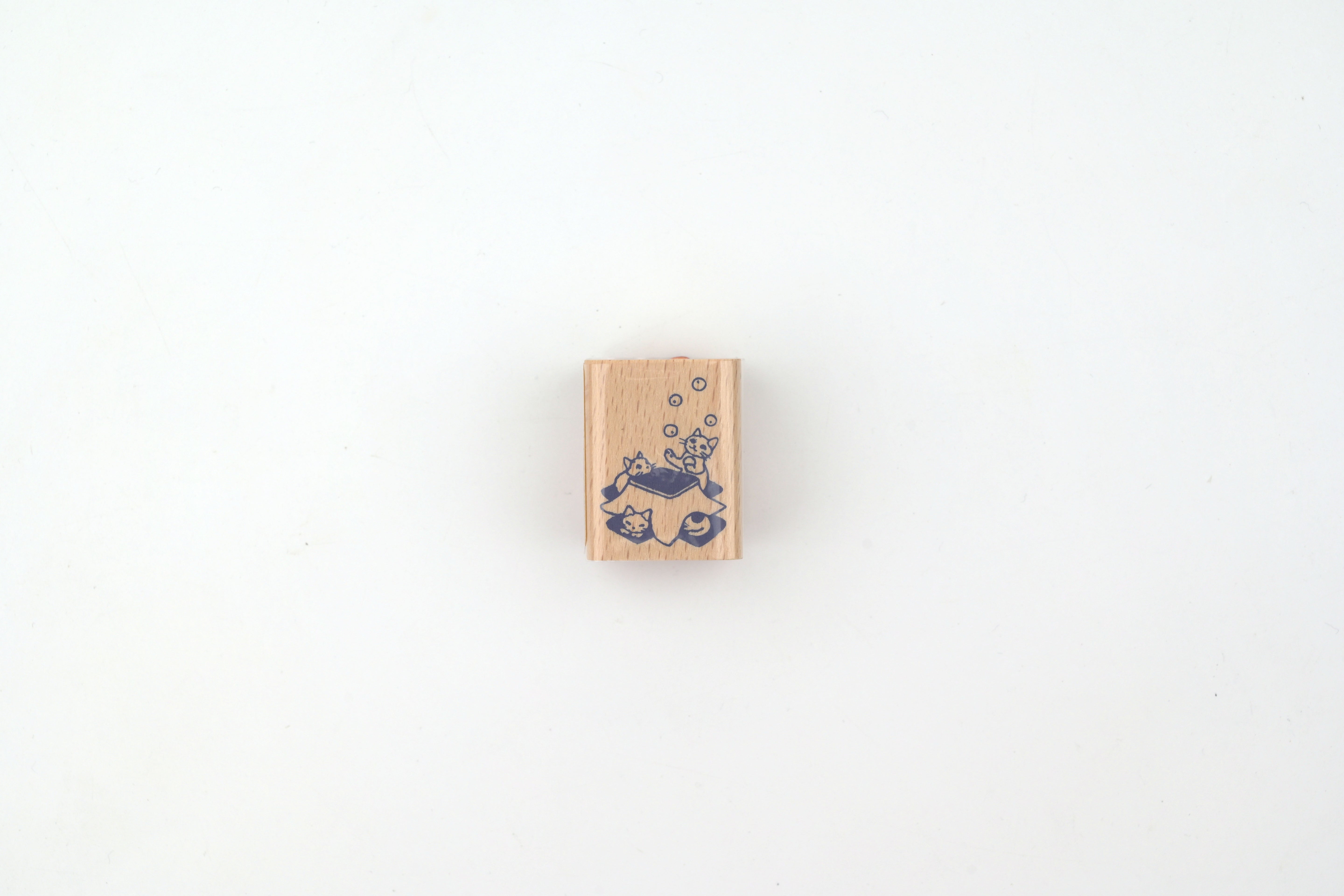 Pottering Cat Wooden Stamp - Small - Kotatsu
