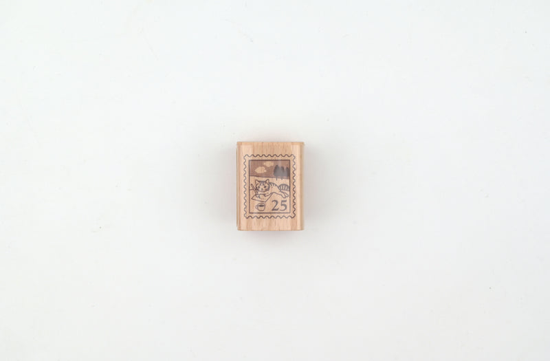 Pottering Cat Wooden Stamp - Small - Stamp