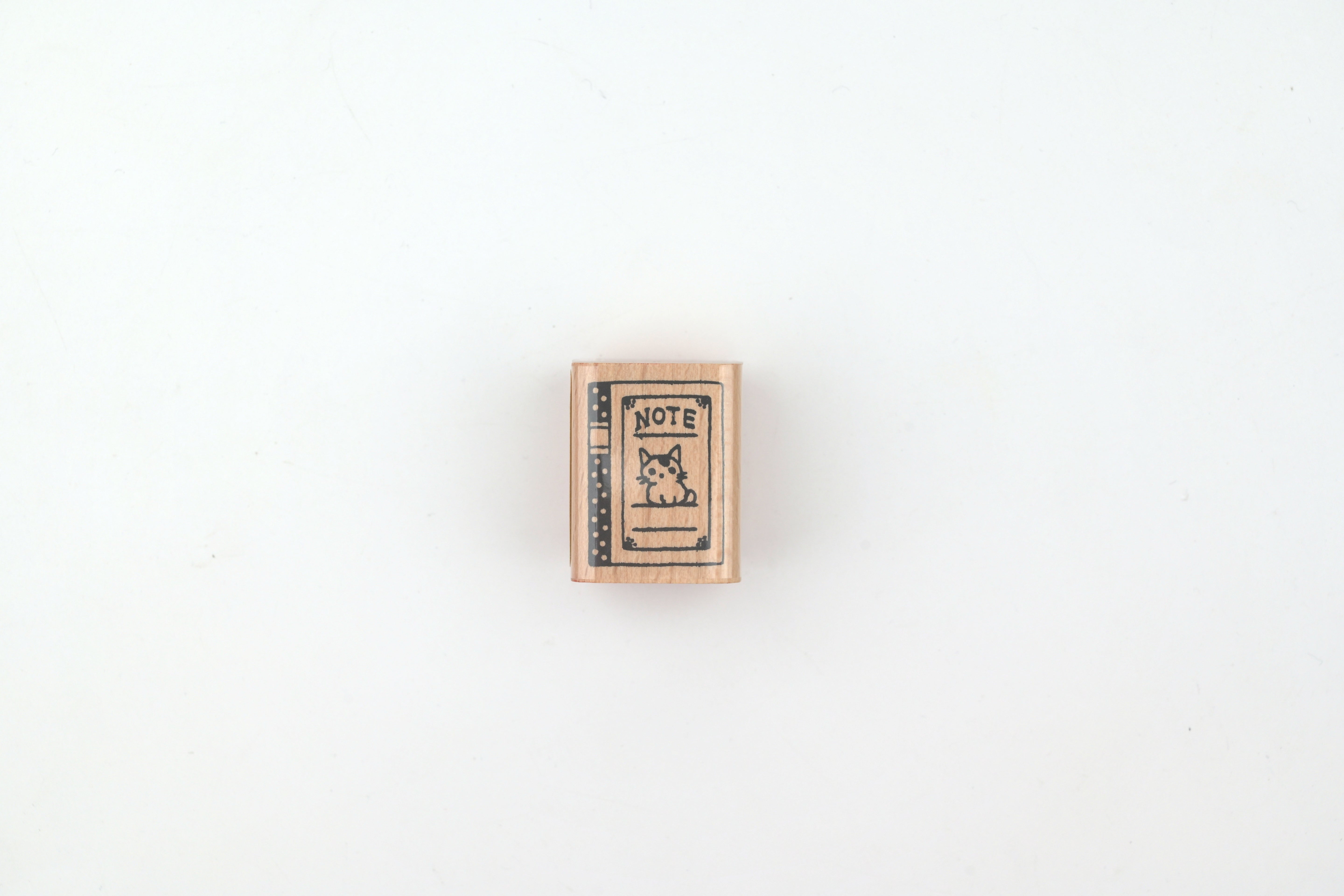 Pottering Cat Wooden Stamp - Small - Notebook