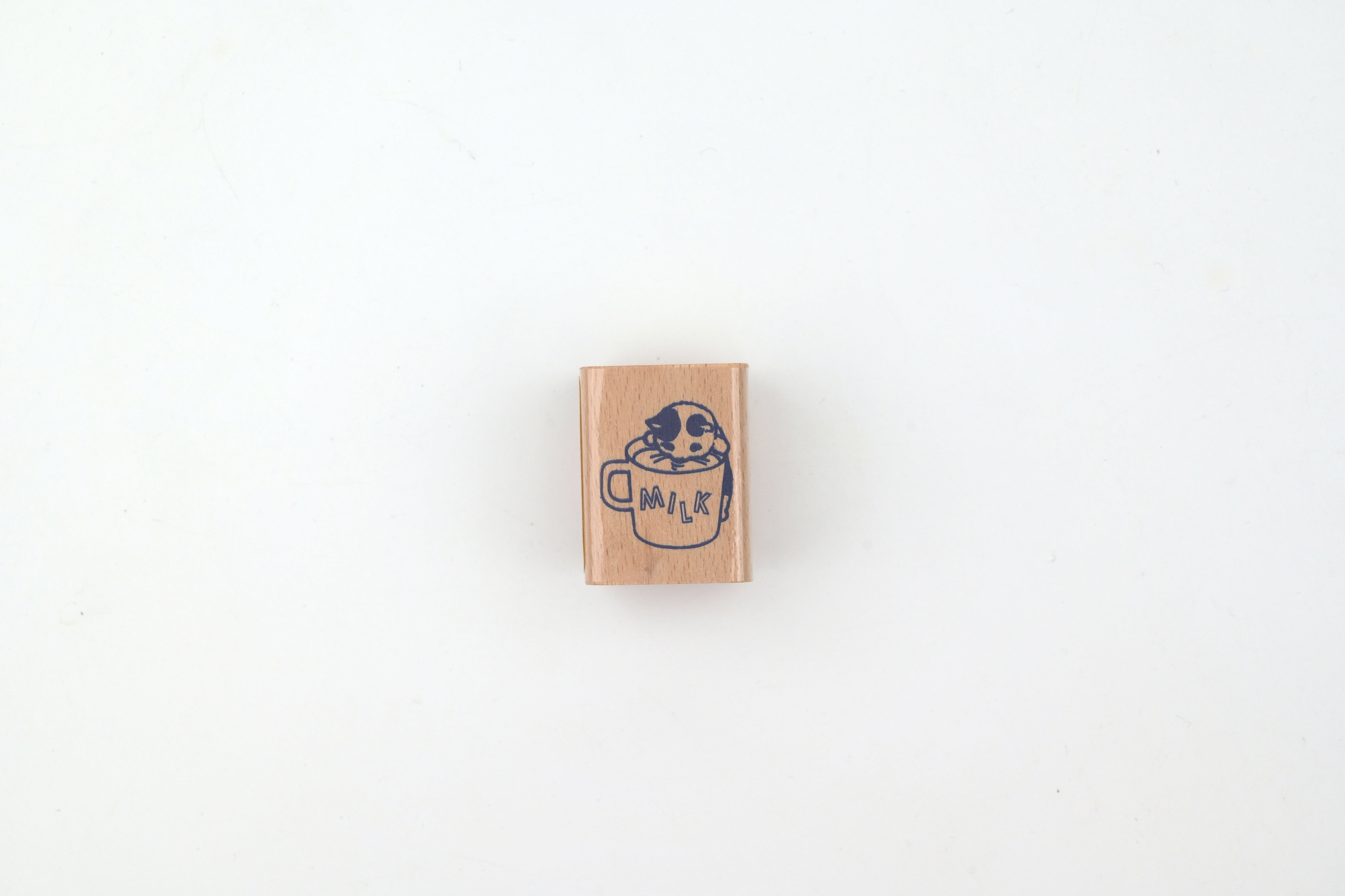 Pottering Cat Wooden Stamp - Small - Milk