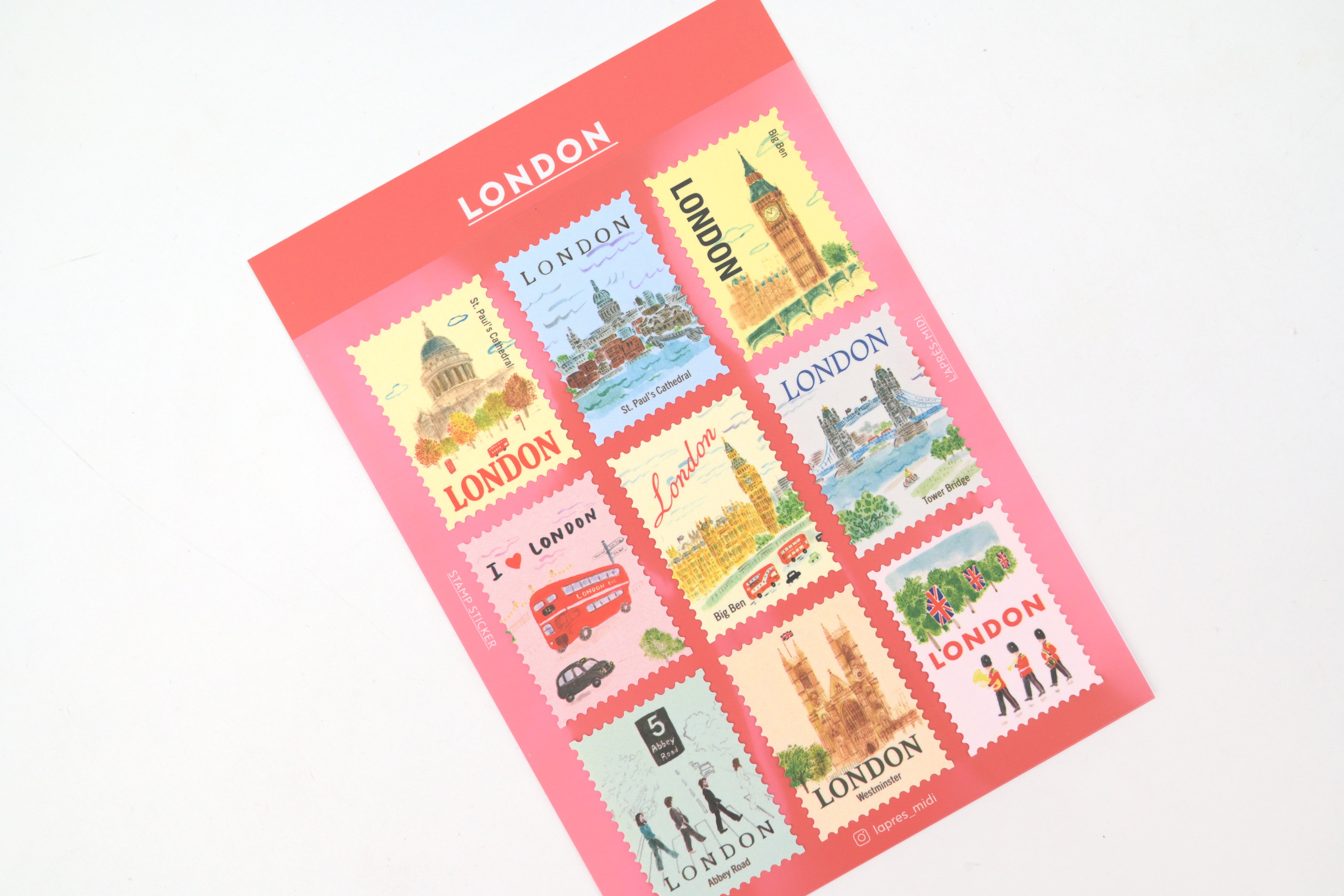 L'après-midi Postage Stamp Sticker - London