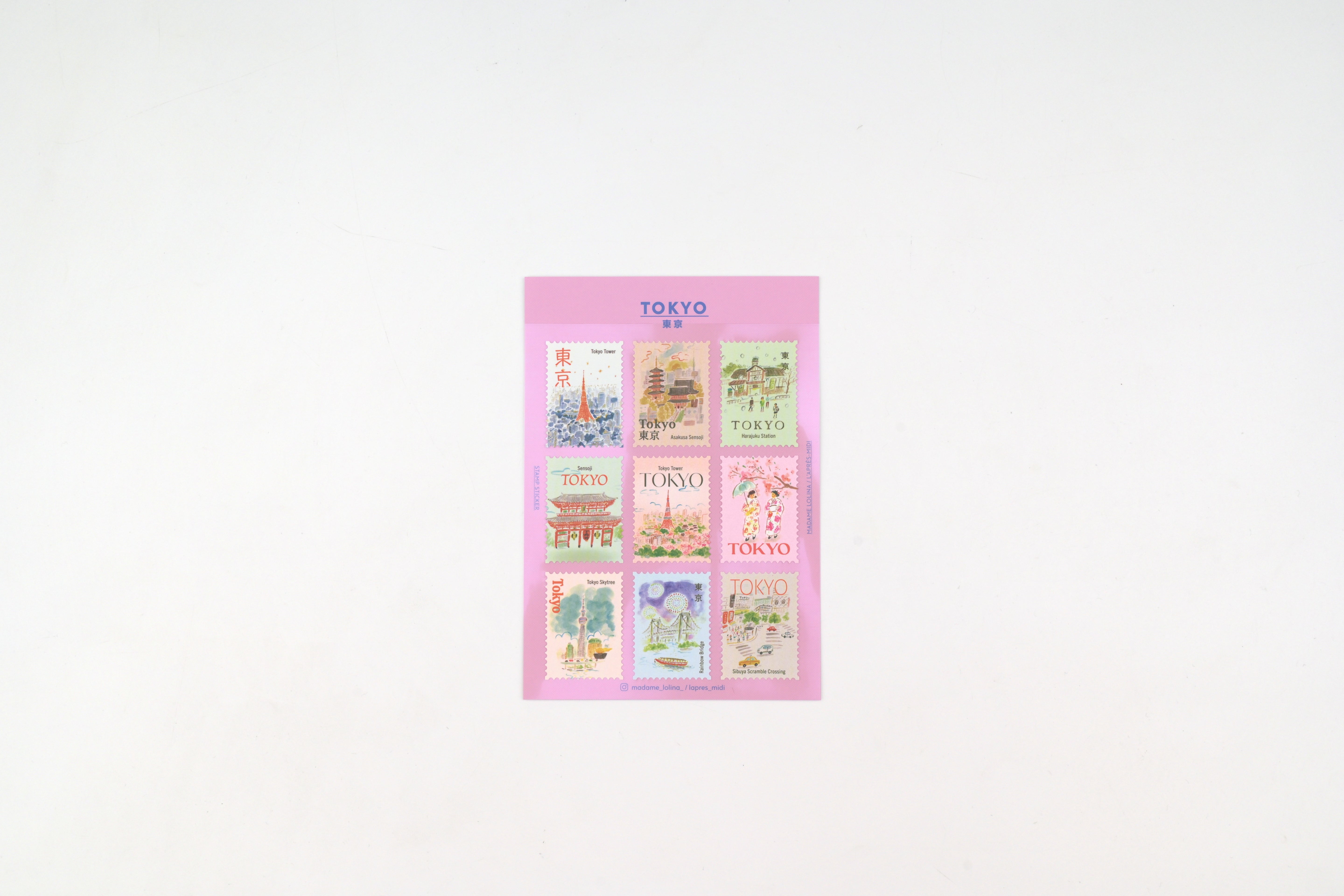 L'après-midi Postage Stamp Sticker - Tokyo