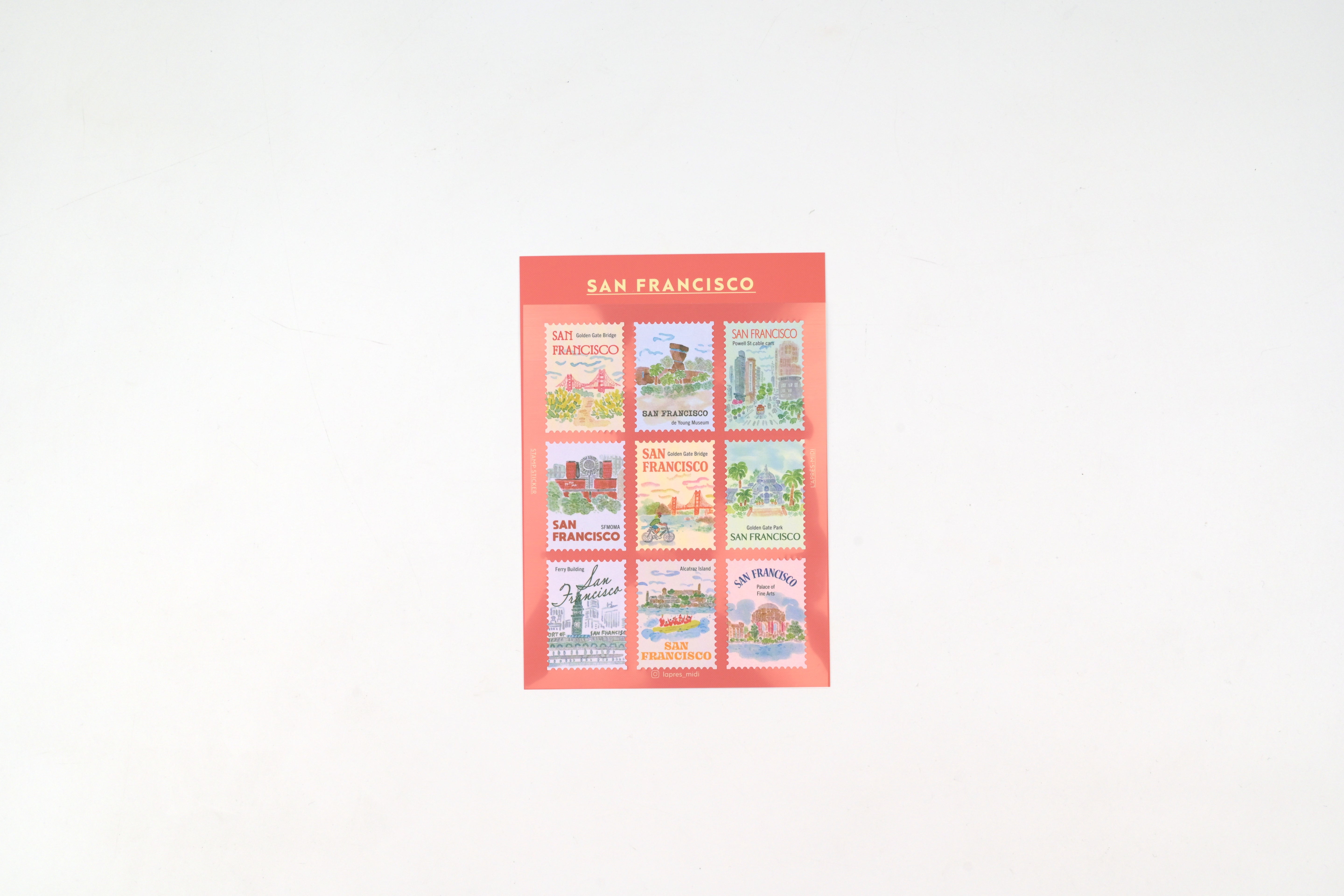 L'après-midi Postage Stamp Sticker - San Francisco