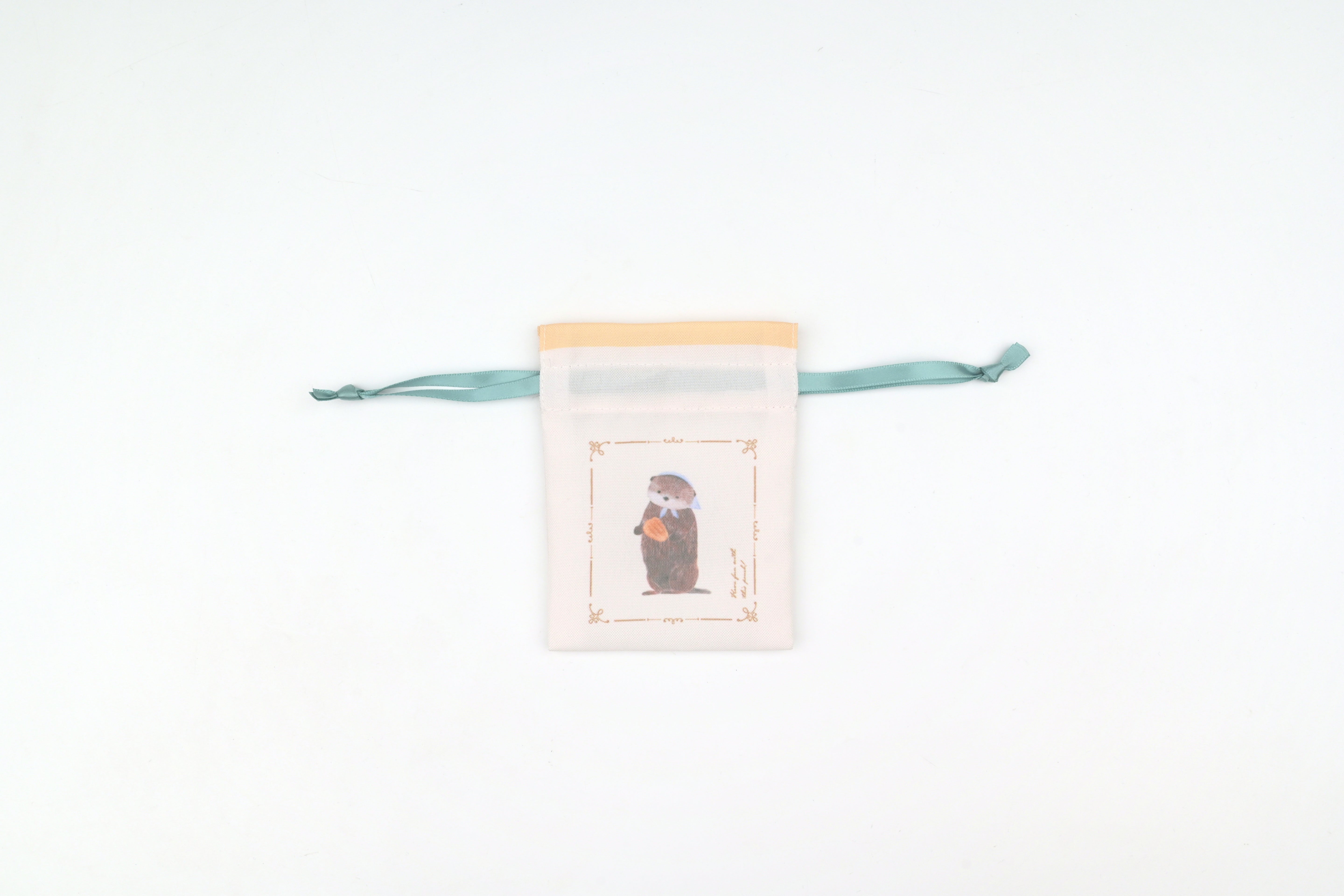 NB Mini Drawstring Pouch - Ressa - A Sea Otter and Shell Madeleines
