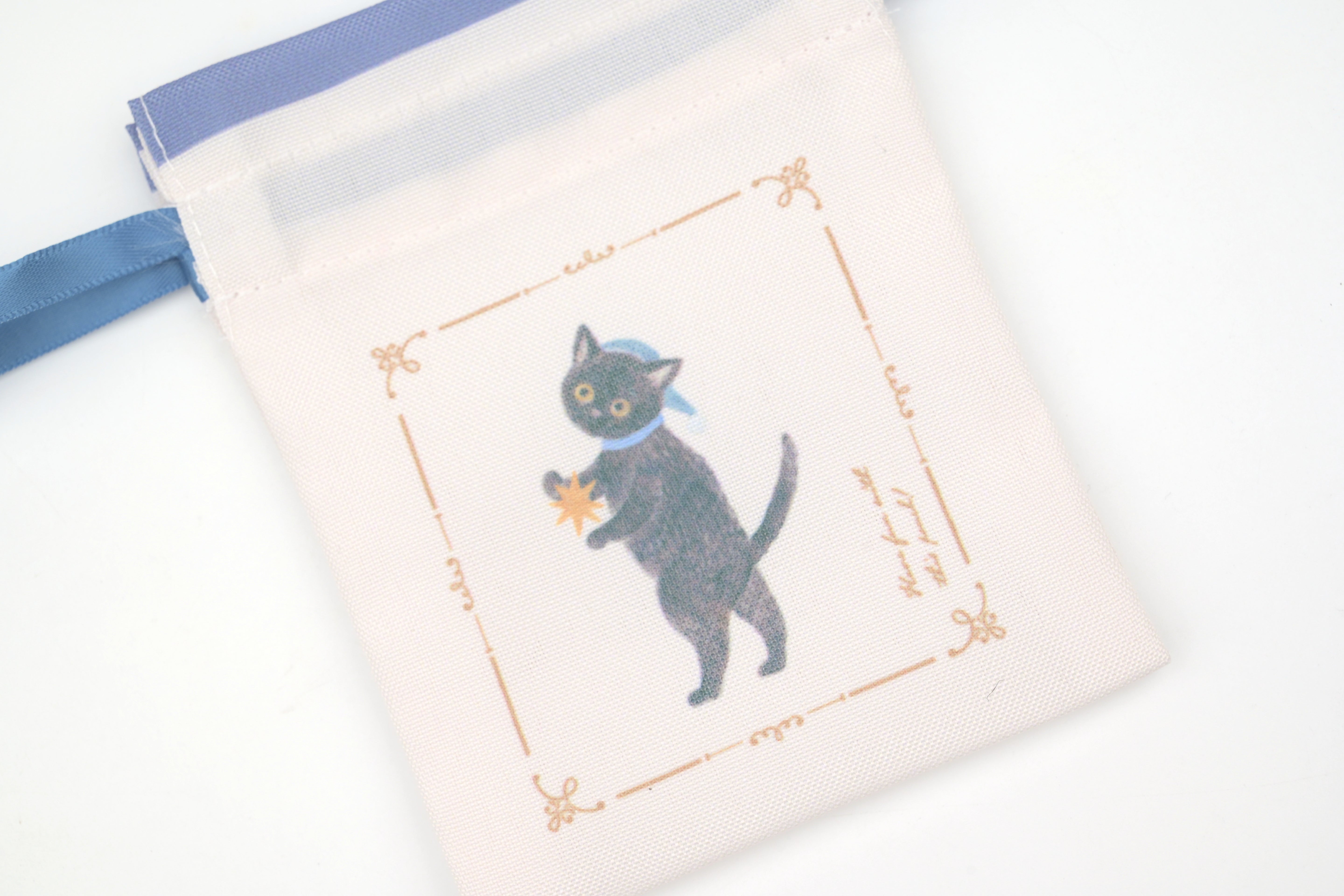 NB Mini Drawstring Pouch - Ressa - The Cat Who Stays Up Late