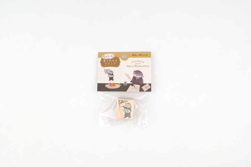 NB Wooden Stamp - Ressa - A Sea Otter and Shell Madeleines