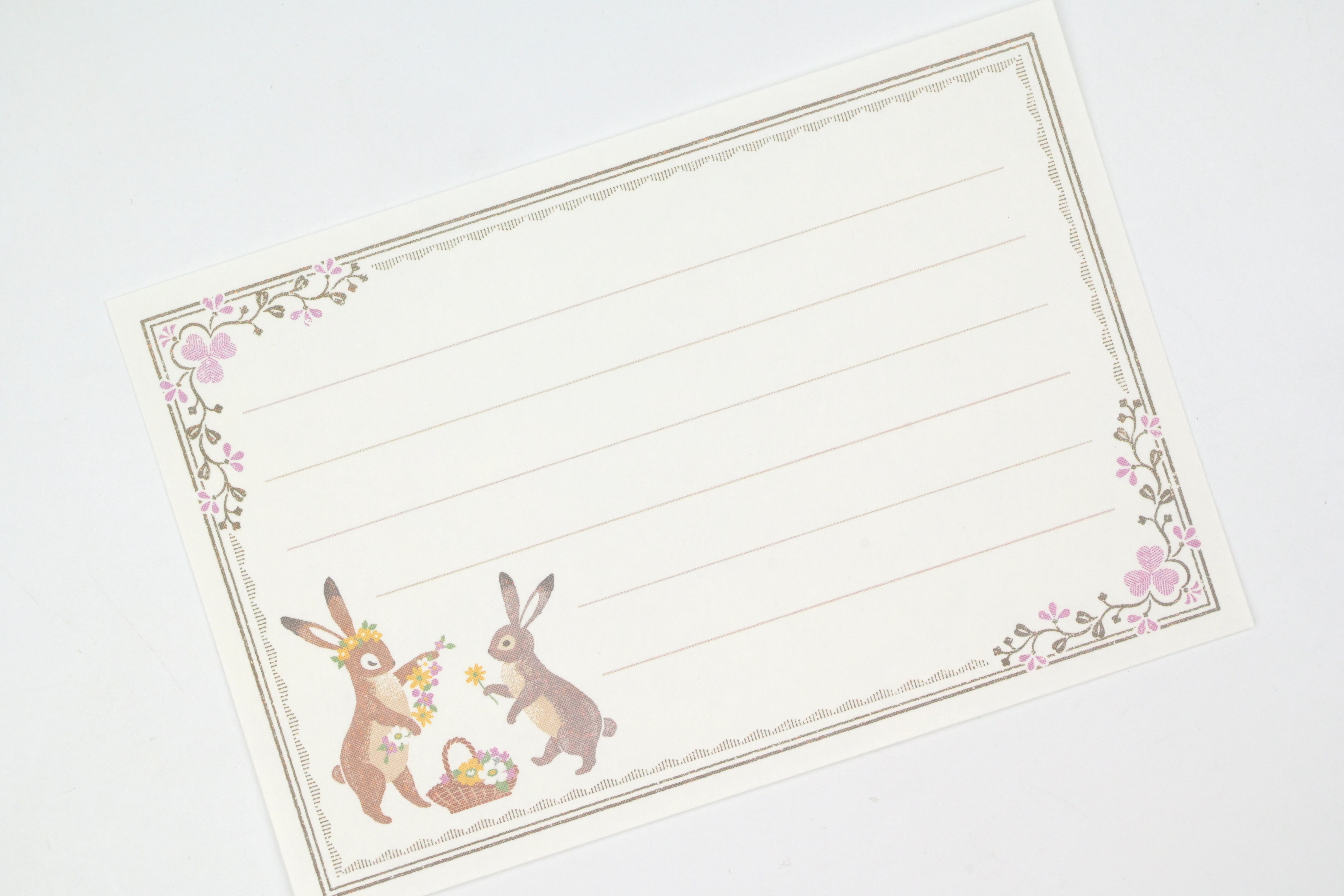 NB Letter Set - Ressa - A Rabbit with a Floral Ornament
