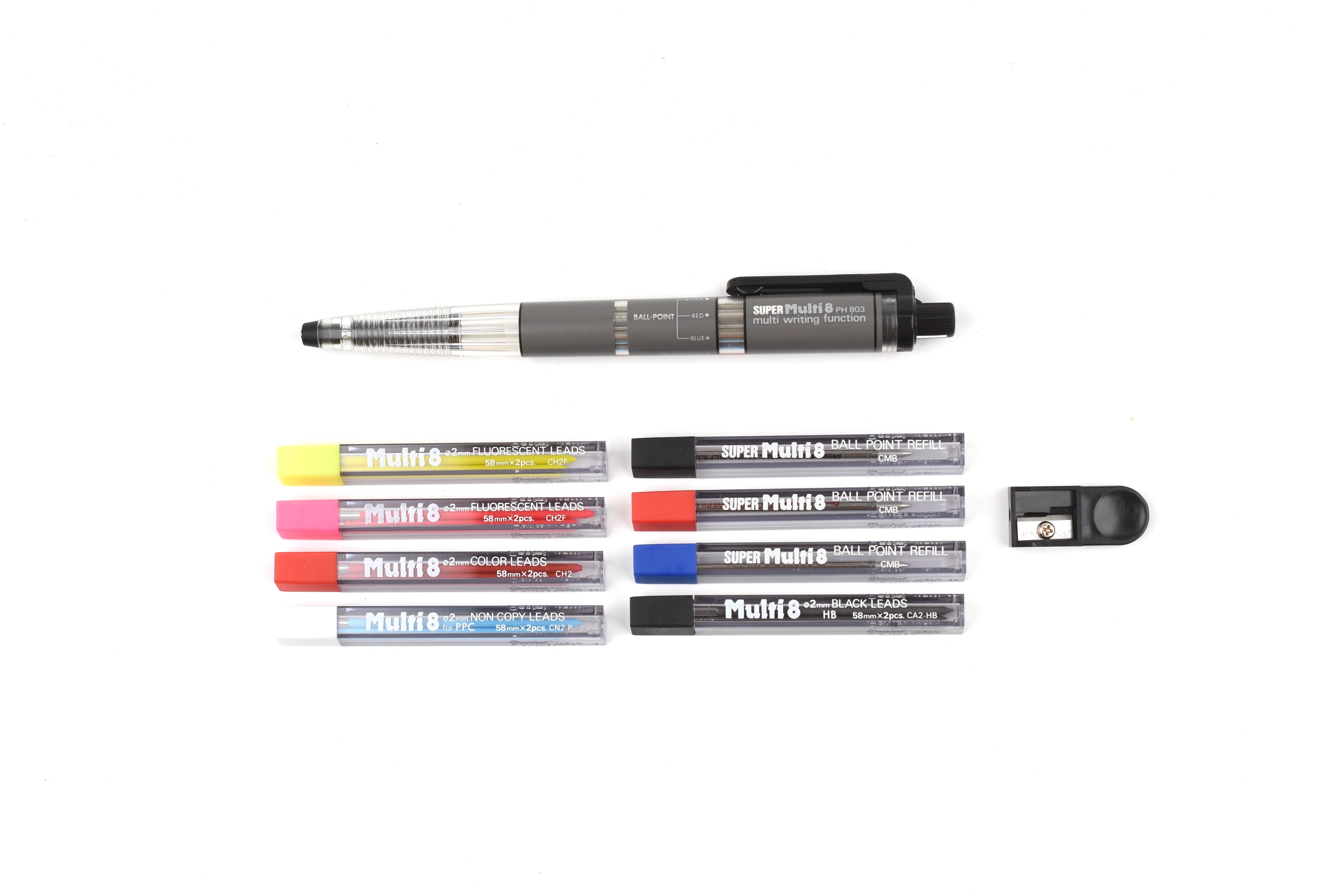 Pentel Super Multi 8 Mechanical Pencil - 8 Color Refills Set