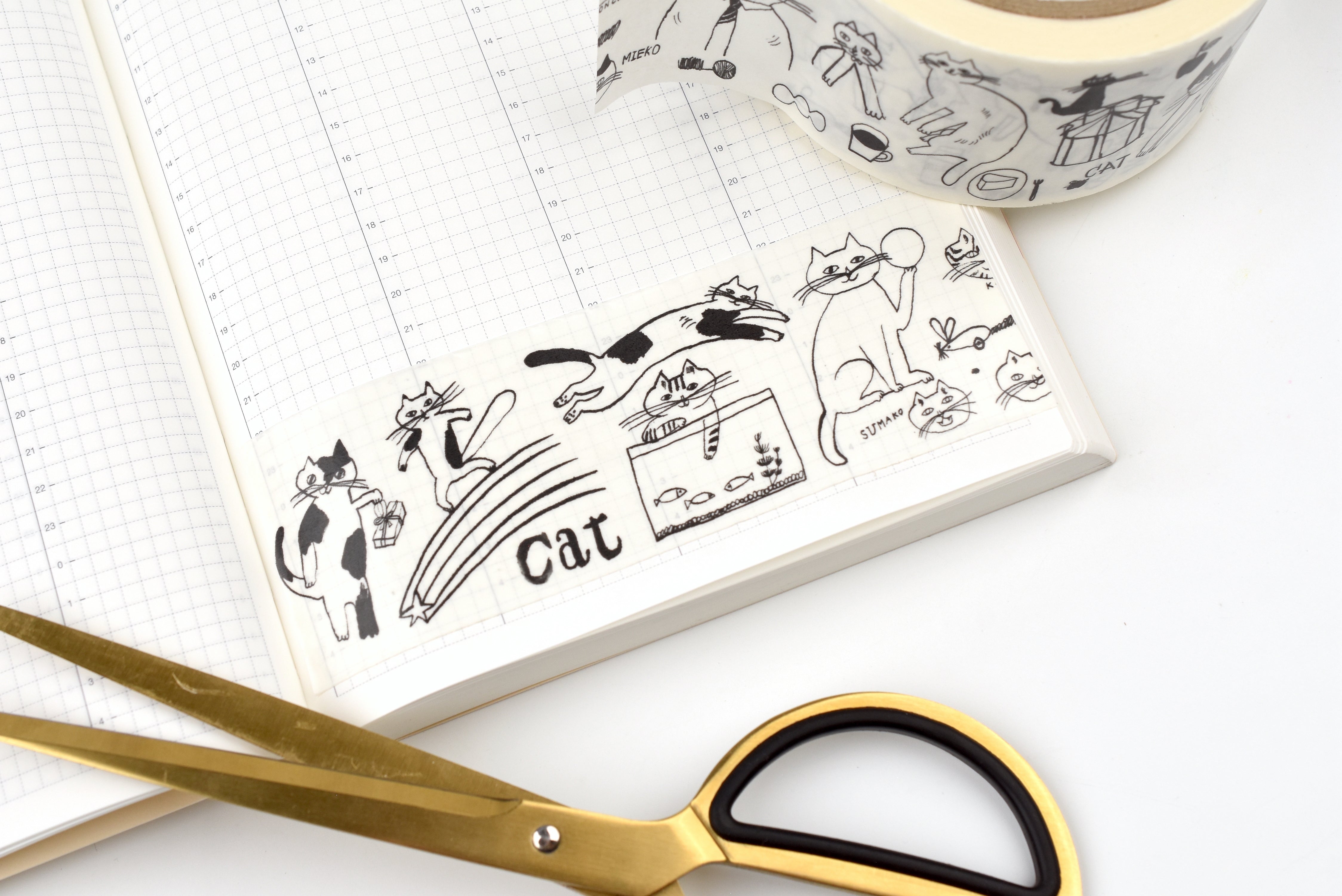Classiky - Toraneko Bonbon Kraft Paper Adhesive Tape - Cat