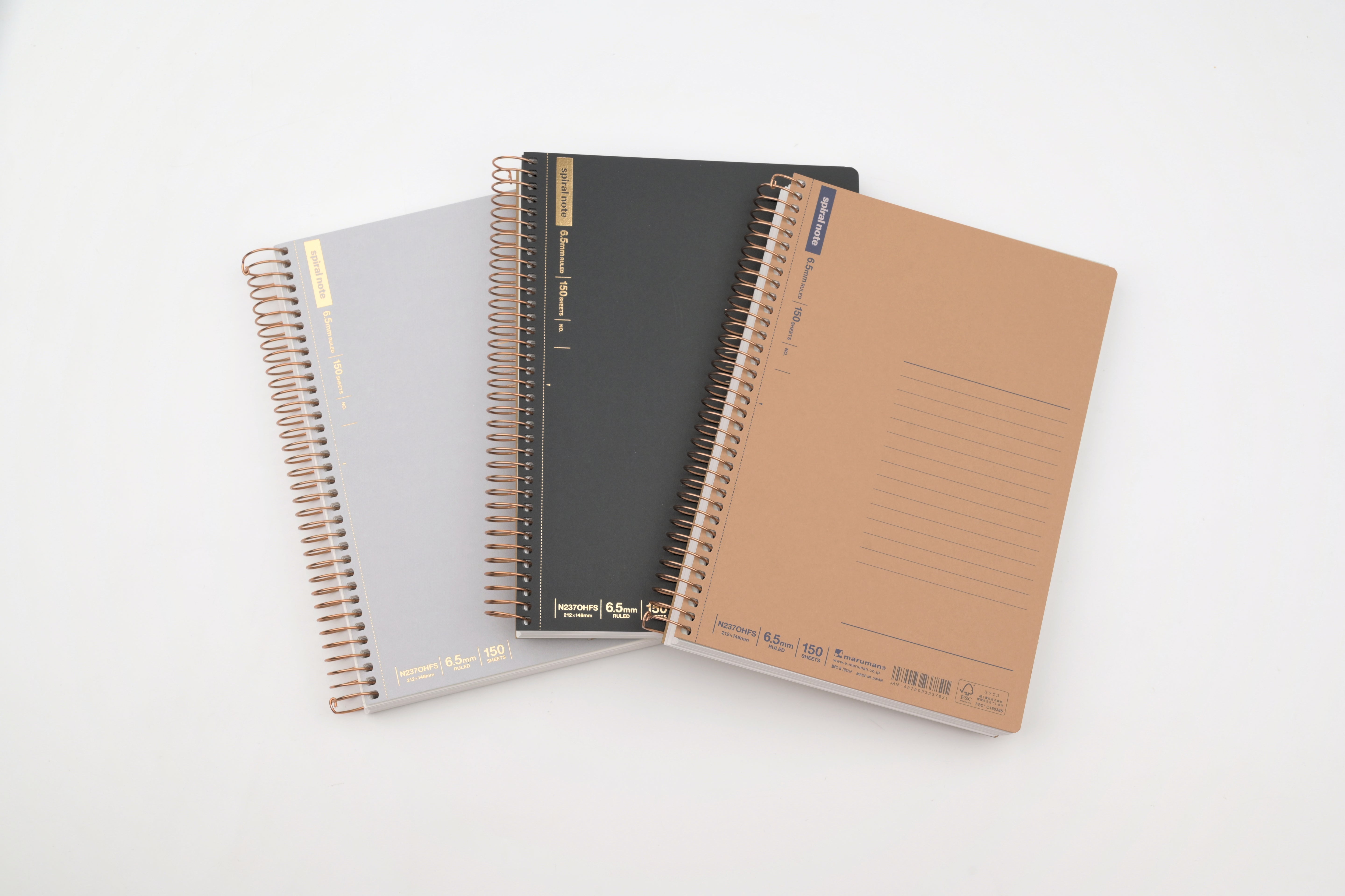 Maruman Basic Spiral Ring Notebook - A5 - Ruled - 150 Sheets