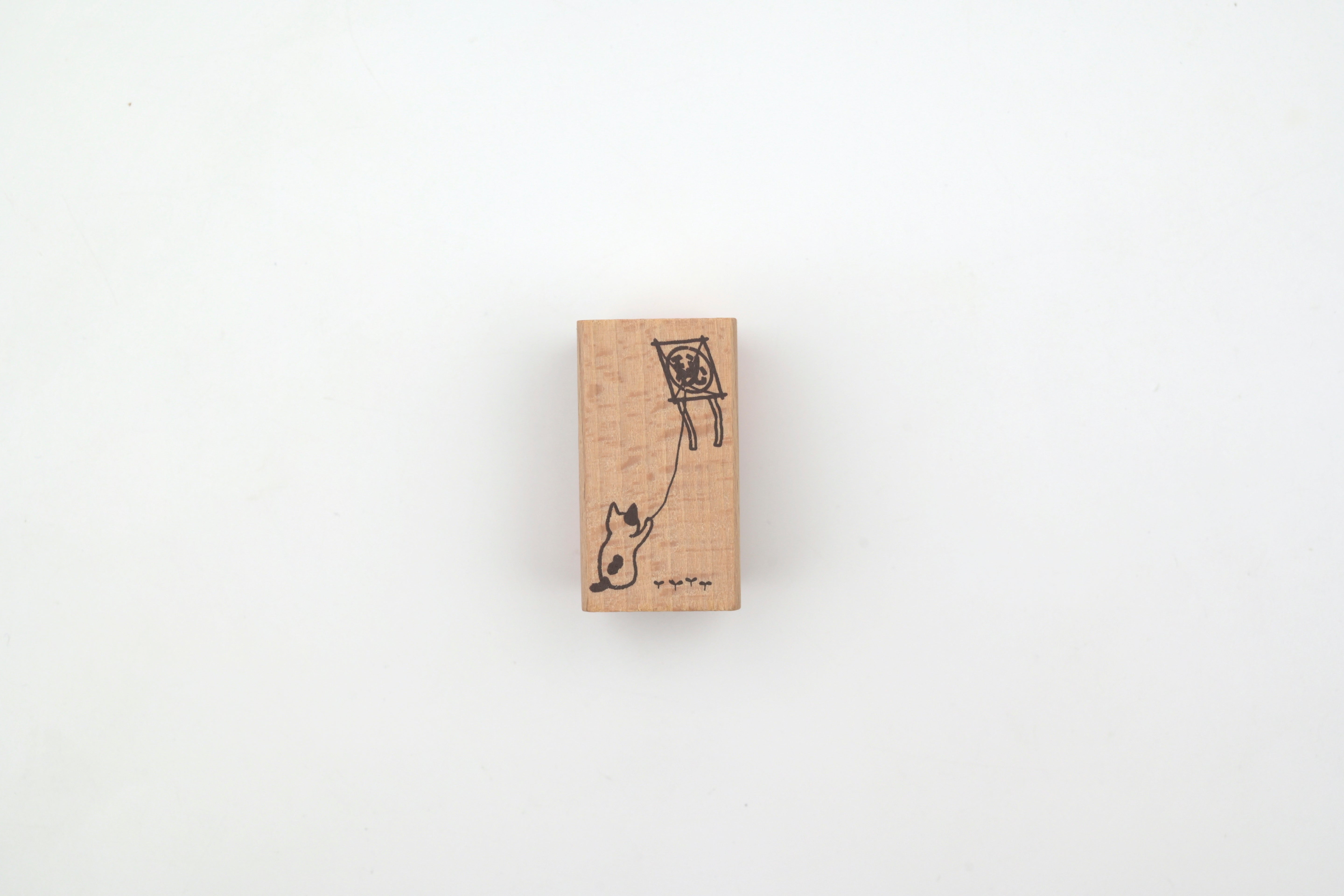 Pottering Cat Wooden Stamp - Large - Secret