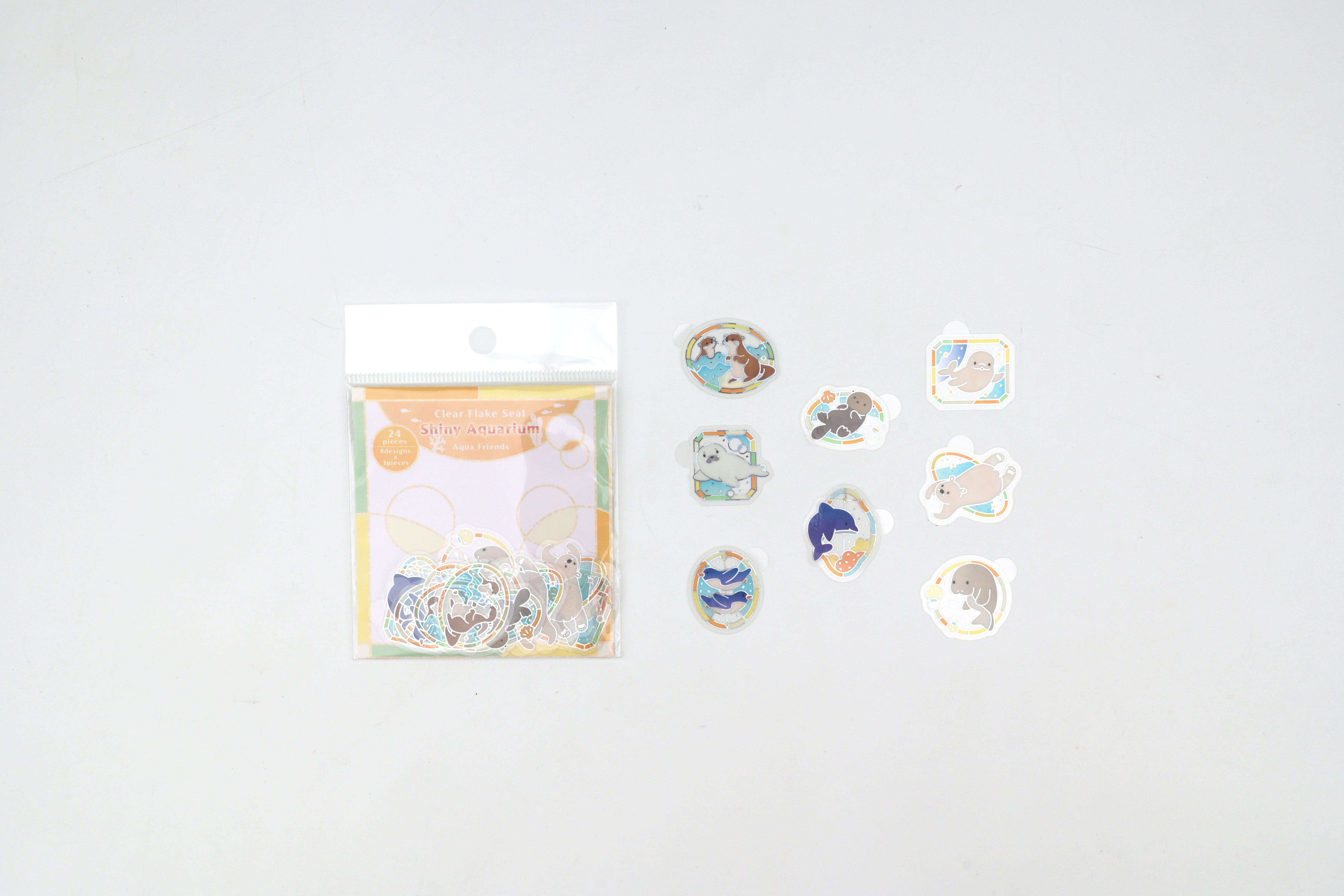 SAIEN Clear Flake Stickers - Shiny Aquarium - Aqua Friends