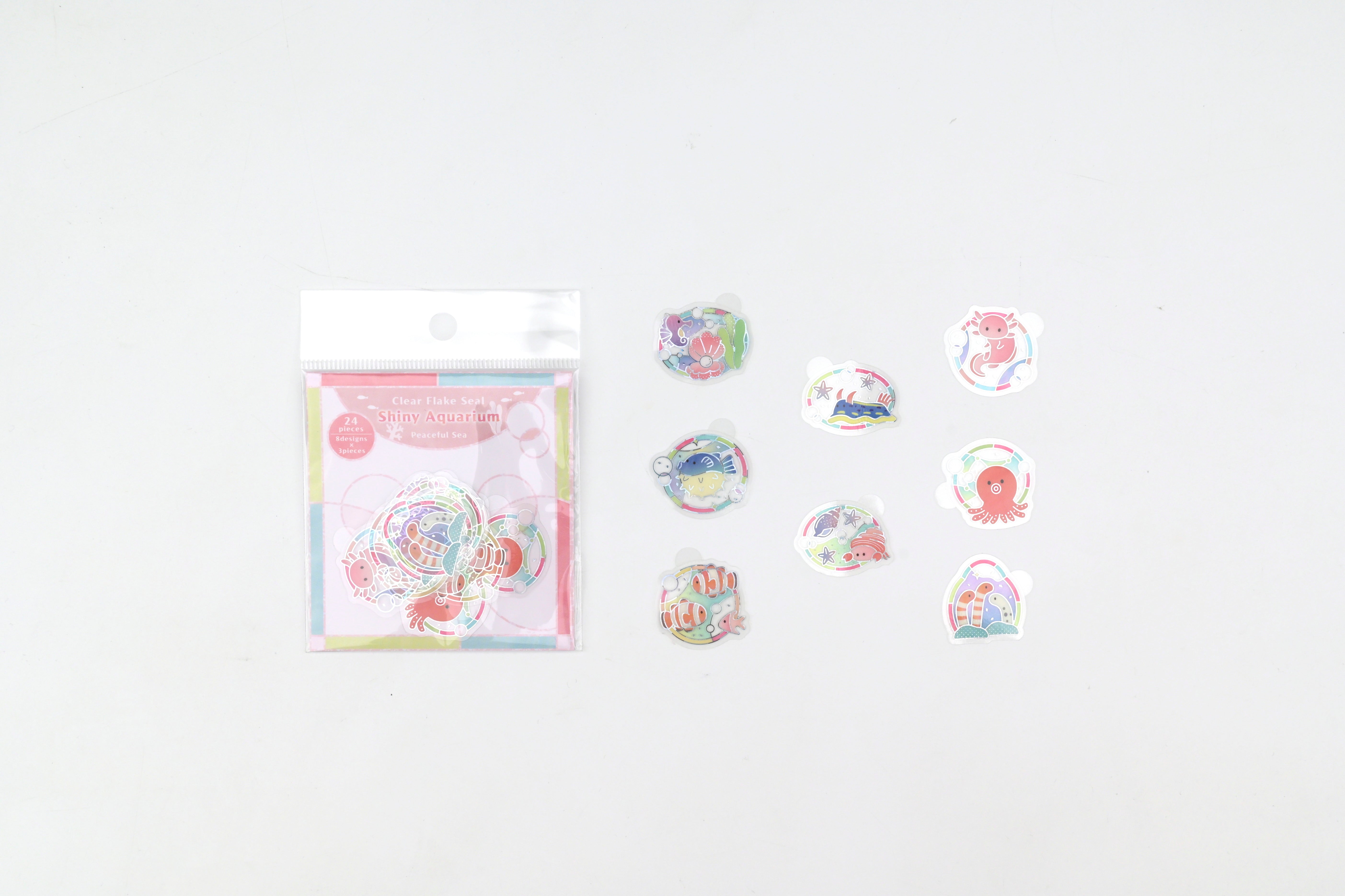 SAIEN Clear Flake Stickers - Shiny Aquarium - Peaceful Sea