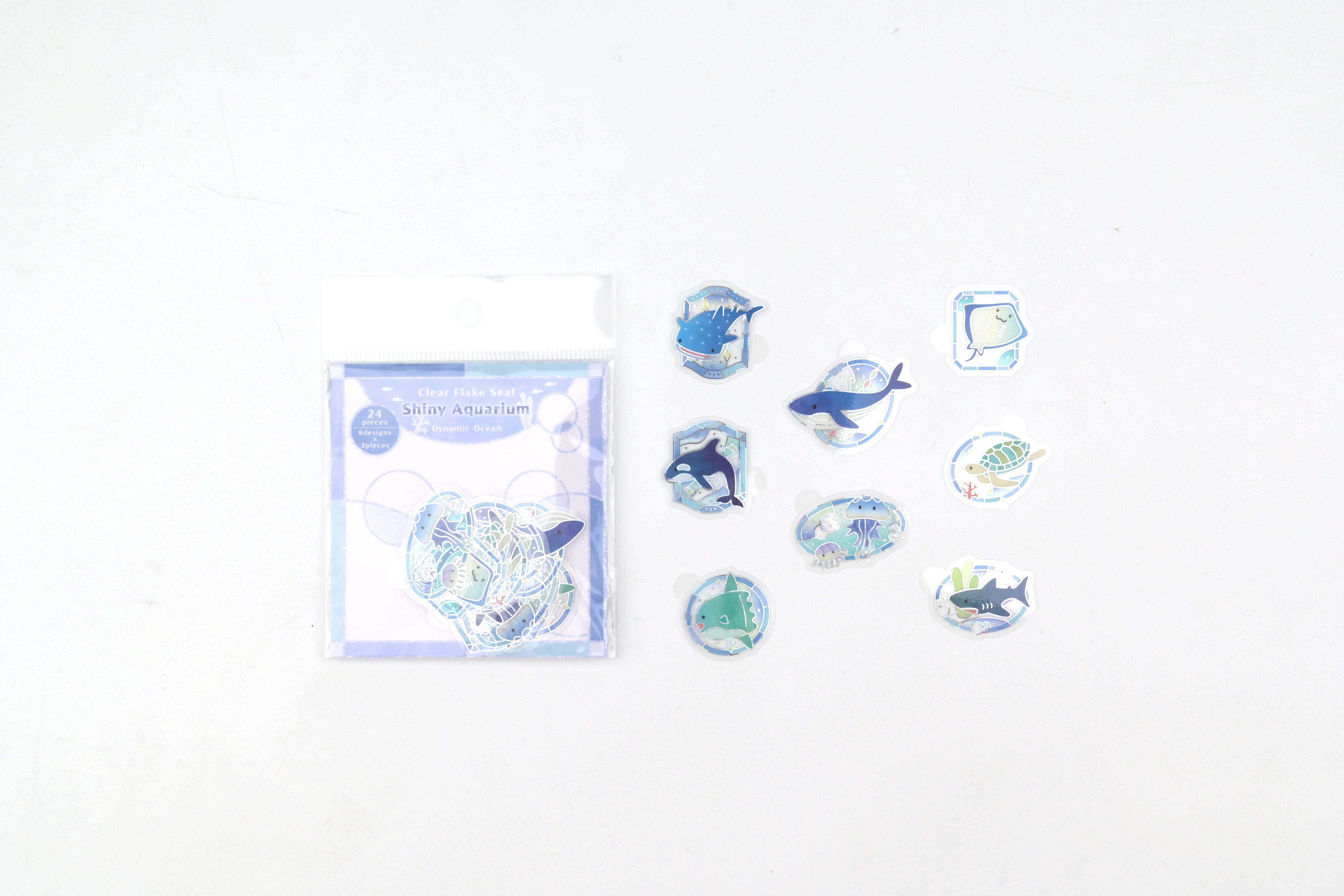SAIEN Clear Flake Stickers - Shiny Aquarium - Dynamic Ocean