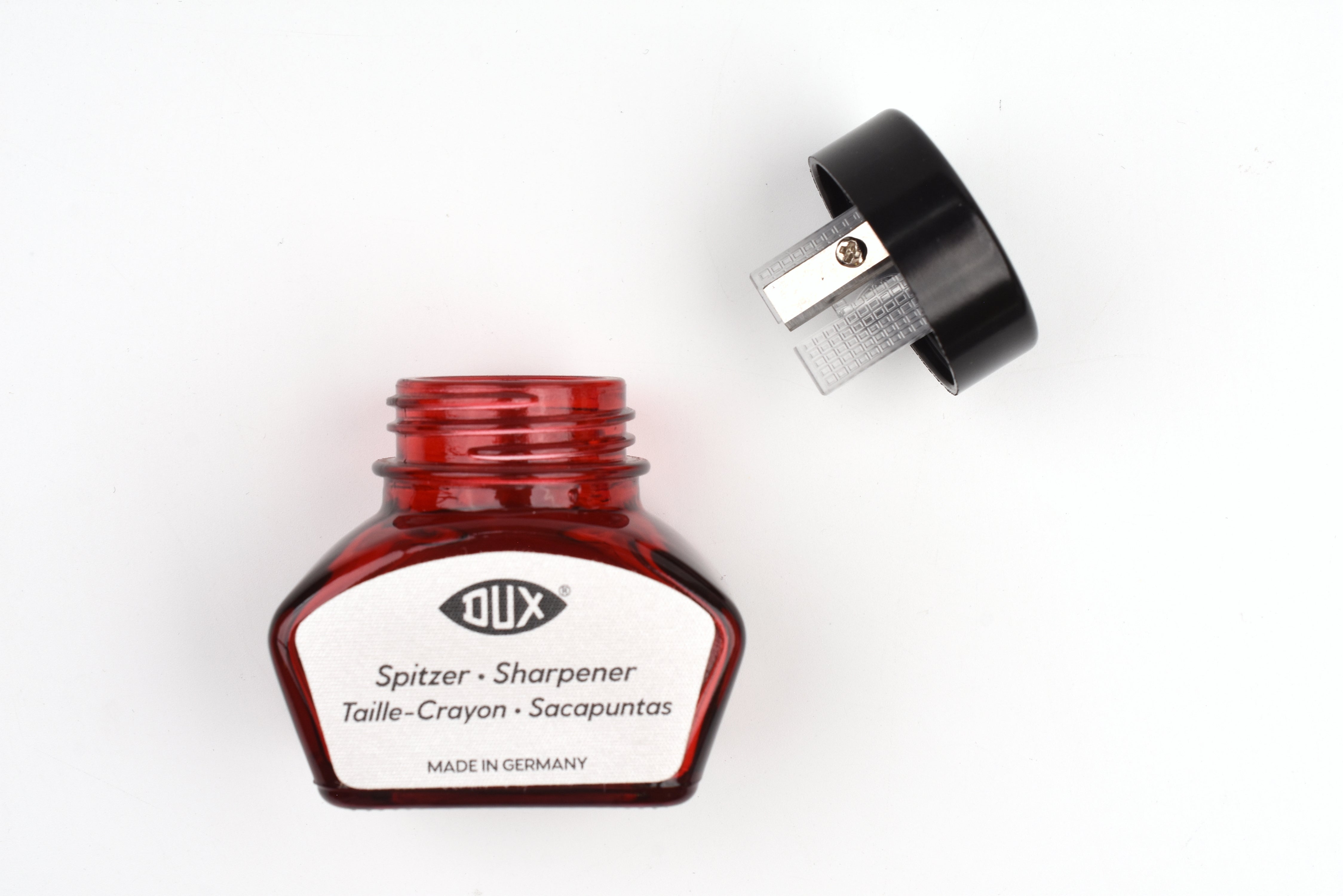 Dux Glass Inkwell Style Pencil Sharpener - Plastic Insert