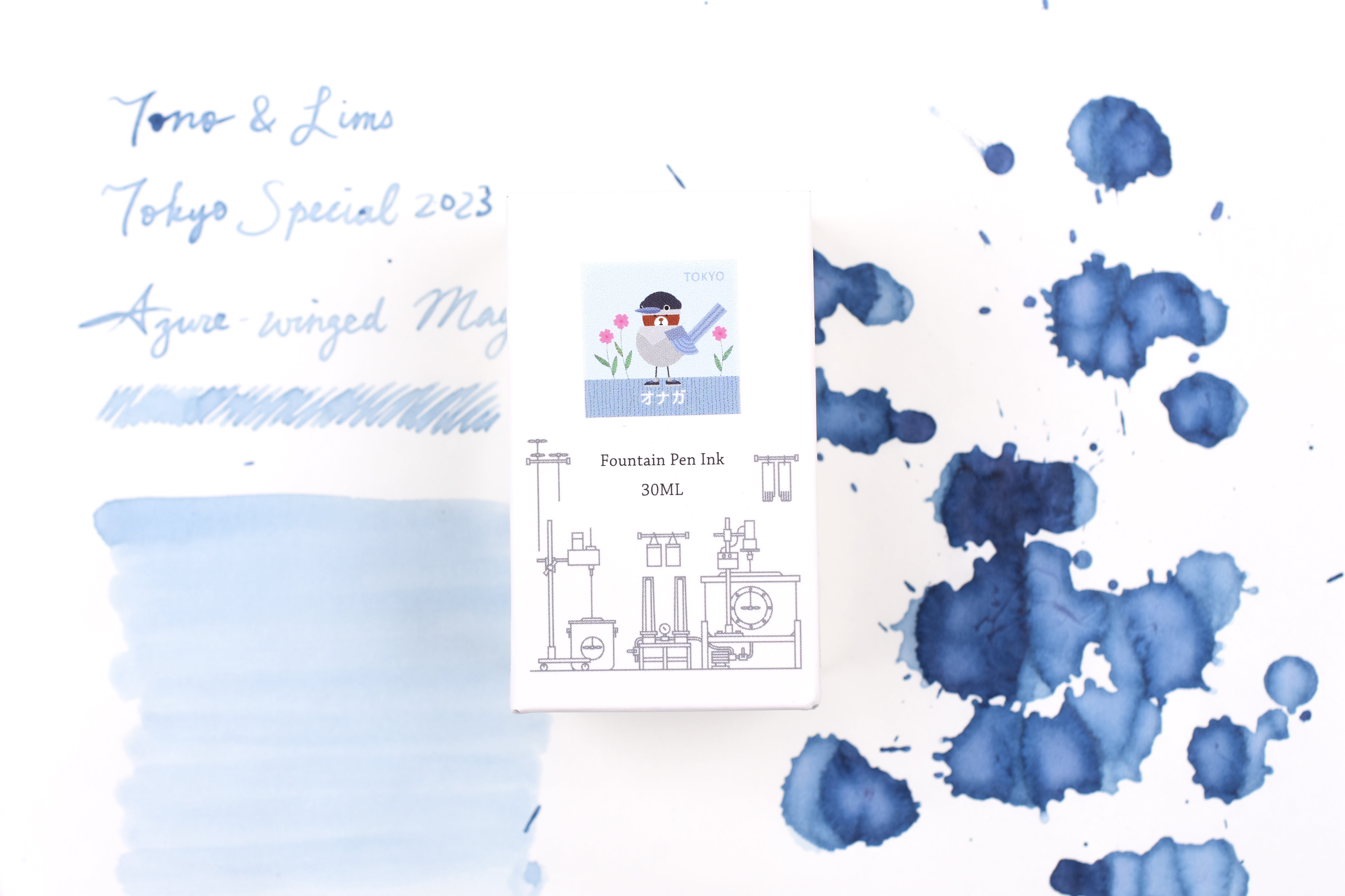 Tono & Lims Ink Bottle - Tokyo Special 2023 - オナガ (Azure-winged magpie) - 30ml