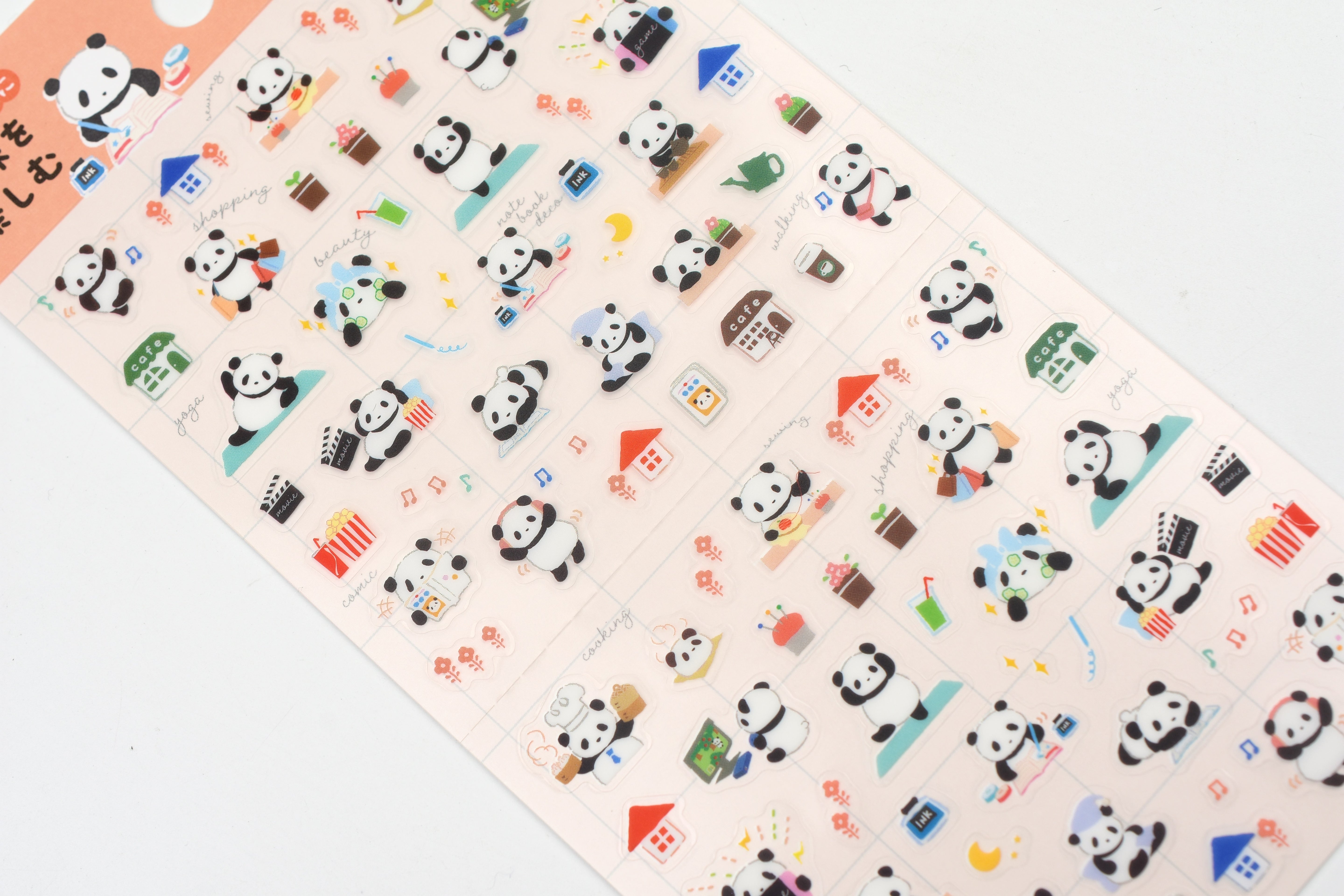 NB Large Perforated Sticker Sheet - Panda