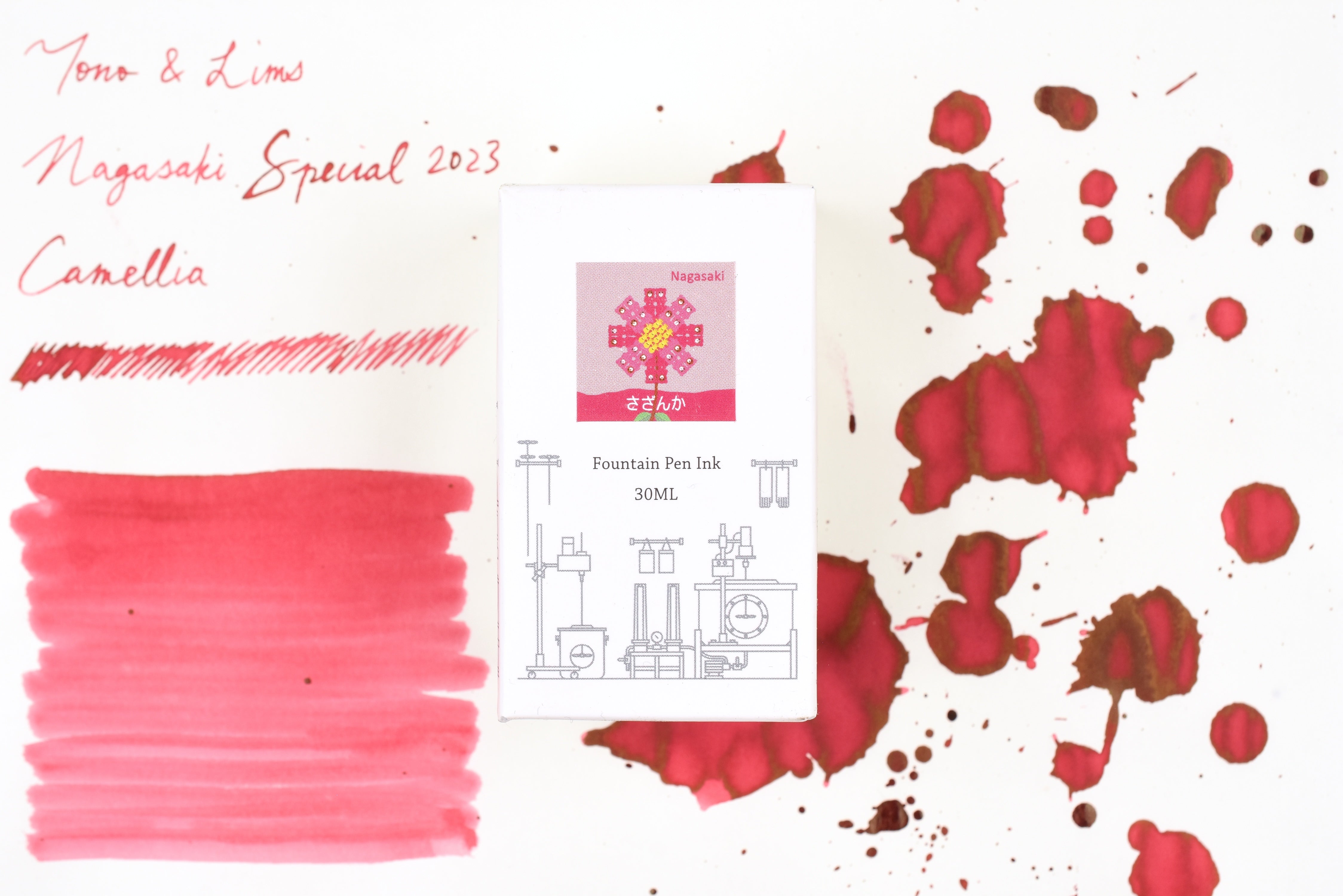 Tono & Lims Ink Bottle - Nagasaki Special 2023 - さざんか (Camellia) - 30ml