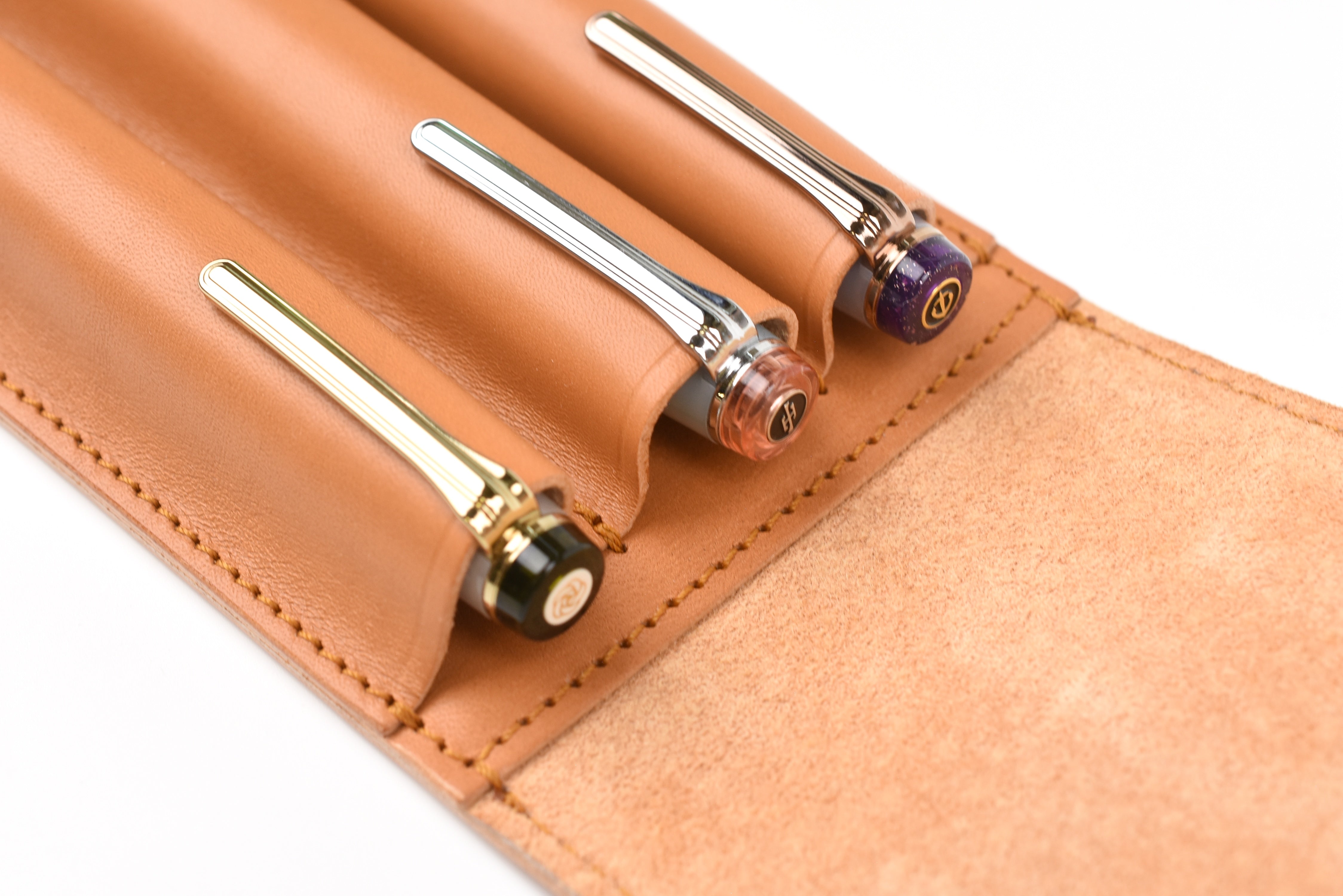 The Superior Labor - Ingrassato Leather  - Fountain Pen Case - 3 Pens