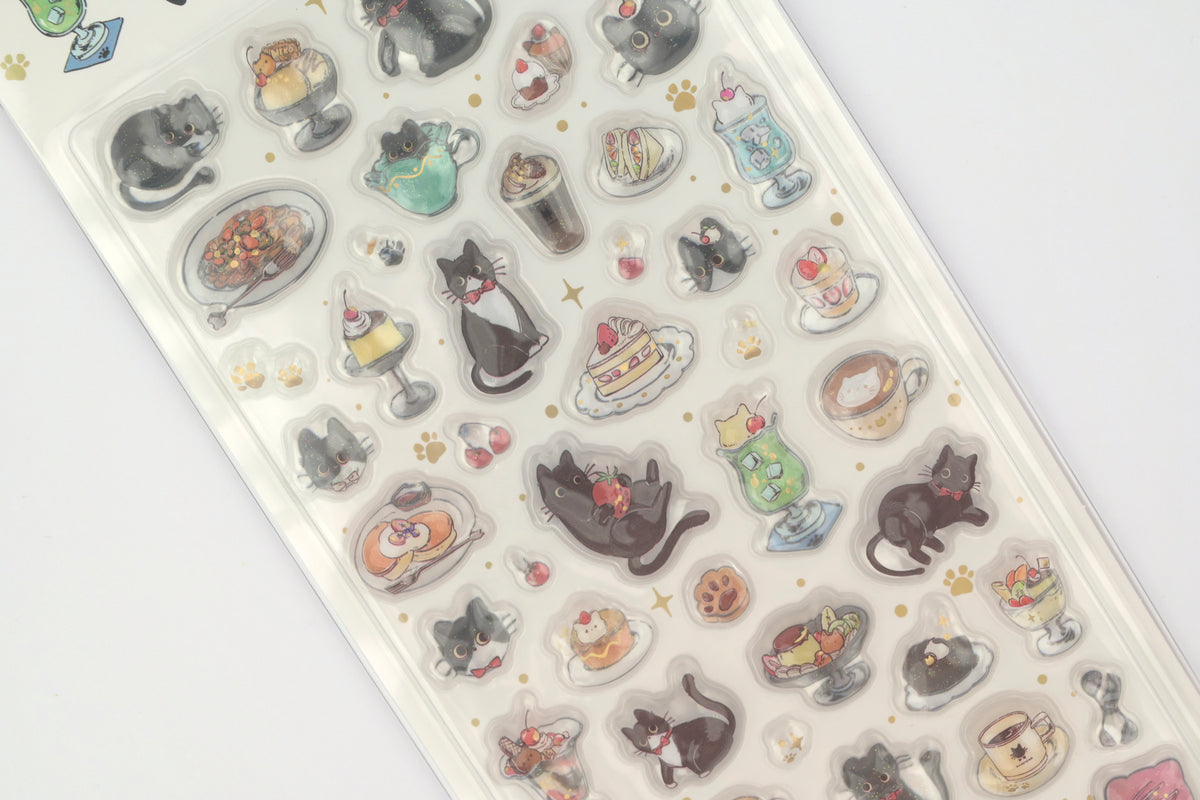 BGM 3D Sticker Sheet - Kyururun - Black Cat Cafe