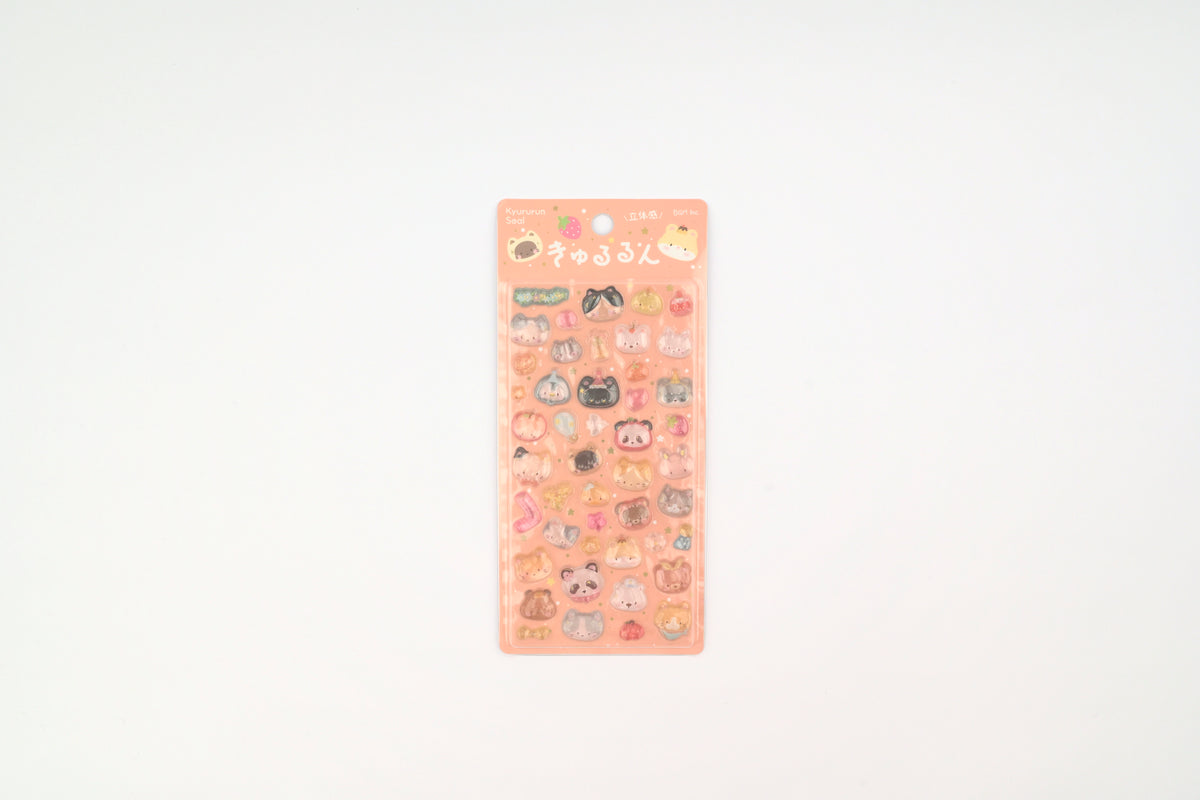 BGM 3D Sticker Sheet - Kyururun - Chill Animals
