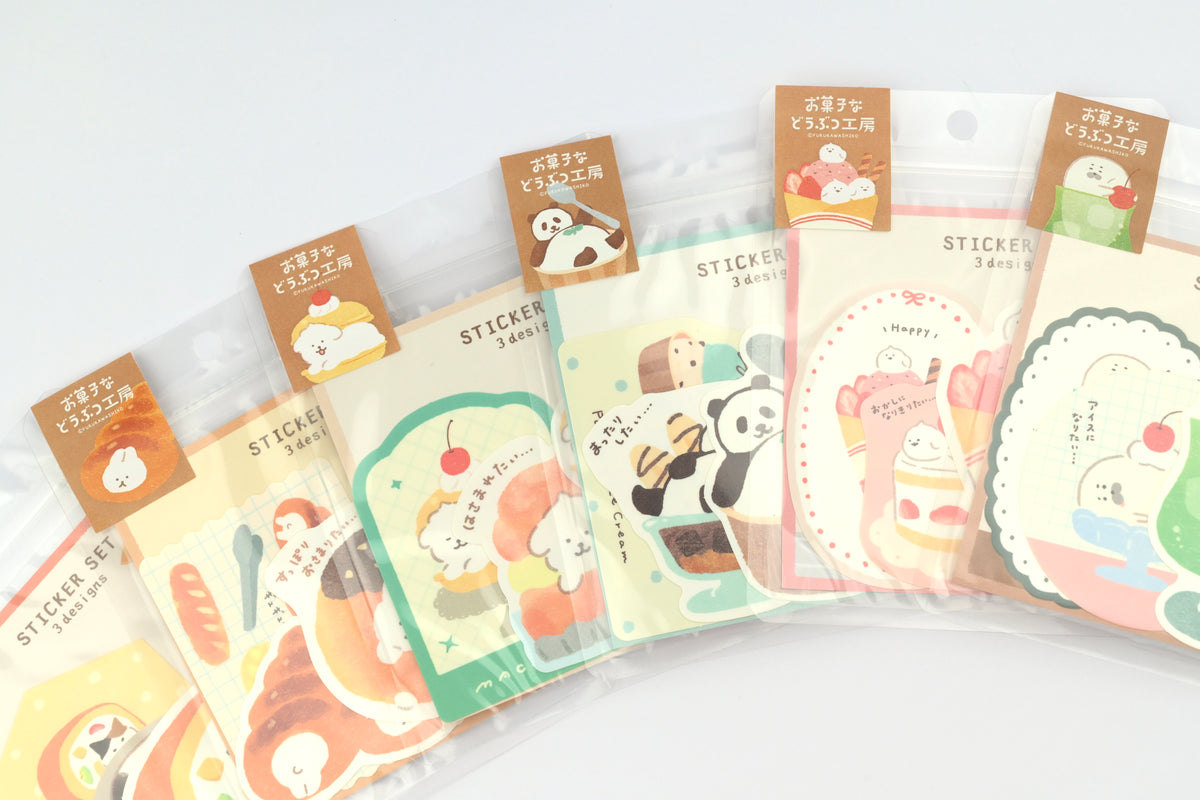 Furukawa Paper Stickers - Sweets Animal Workshop - Vol. 3 - Set of 3