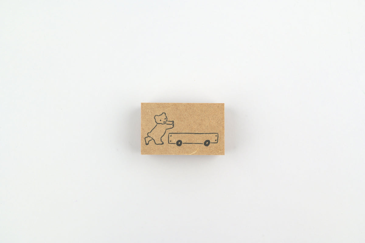 Stamp Marche Rubber Stamp - Labetomo - Bear Cart
