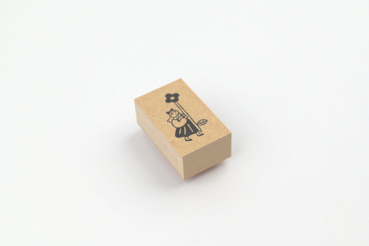 Stamp Marche Rubber Stamp - Labetomo - Girl Flag