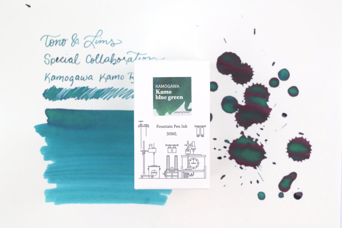 Tono & Lims Ink Bottle - Special Collaboration - Kamogawa Kamo Blue Green - 30ml