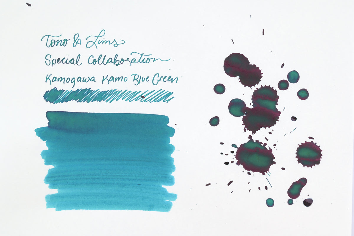 Tono & Lims Ink Bottle - Special Collaboration - Kamogawa Kamo Blue Green - 30ml