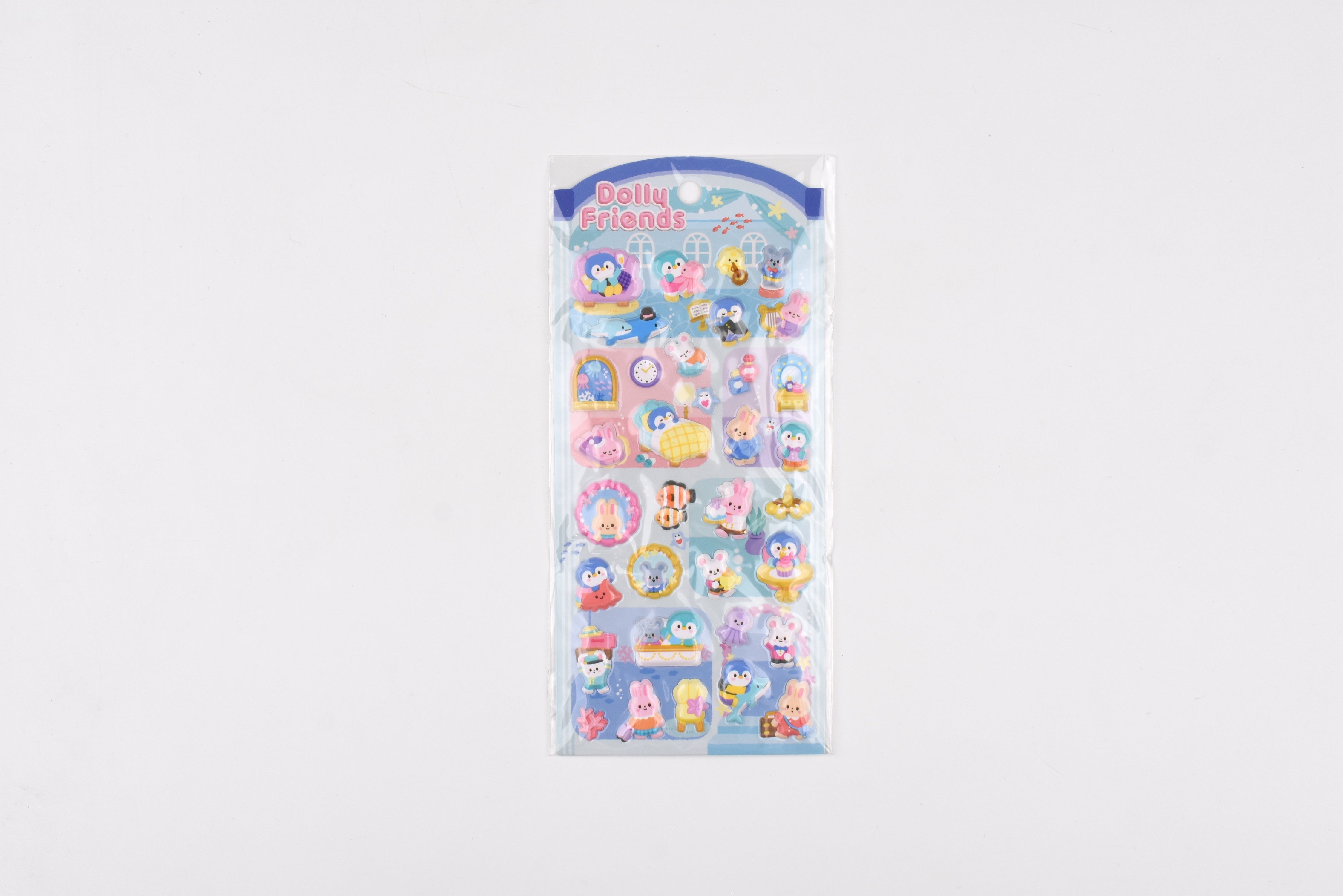 Mind Wave Sticker Sheet - Dolly Friends Puffy Stickers - Marine Hotel