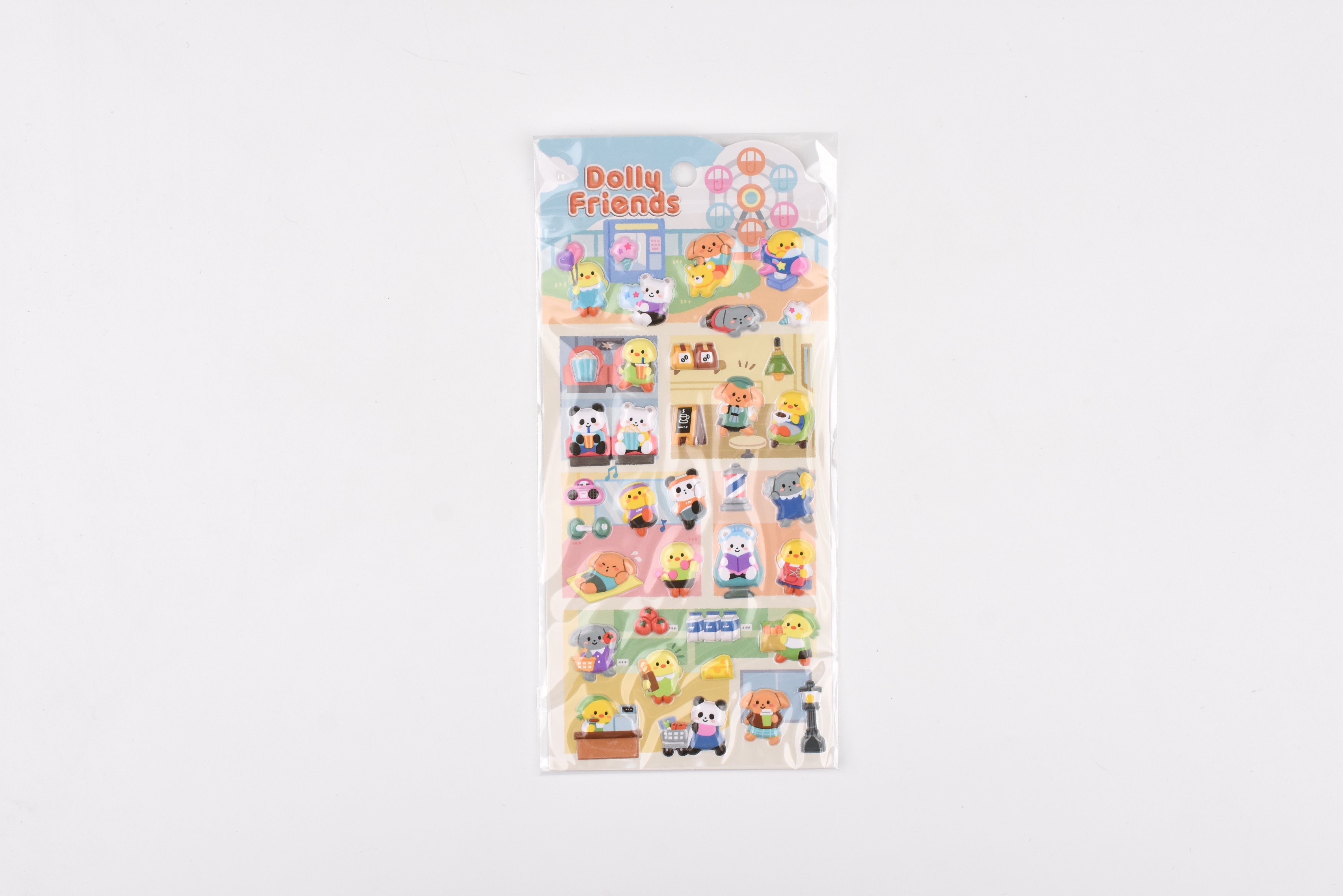 Mind Wave Sticker Sheet - Dolly Friends Puffy Stickers - Leisure