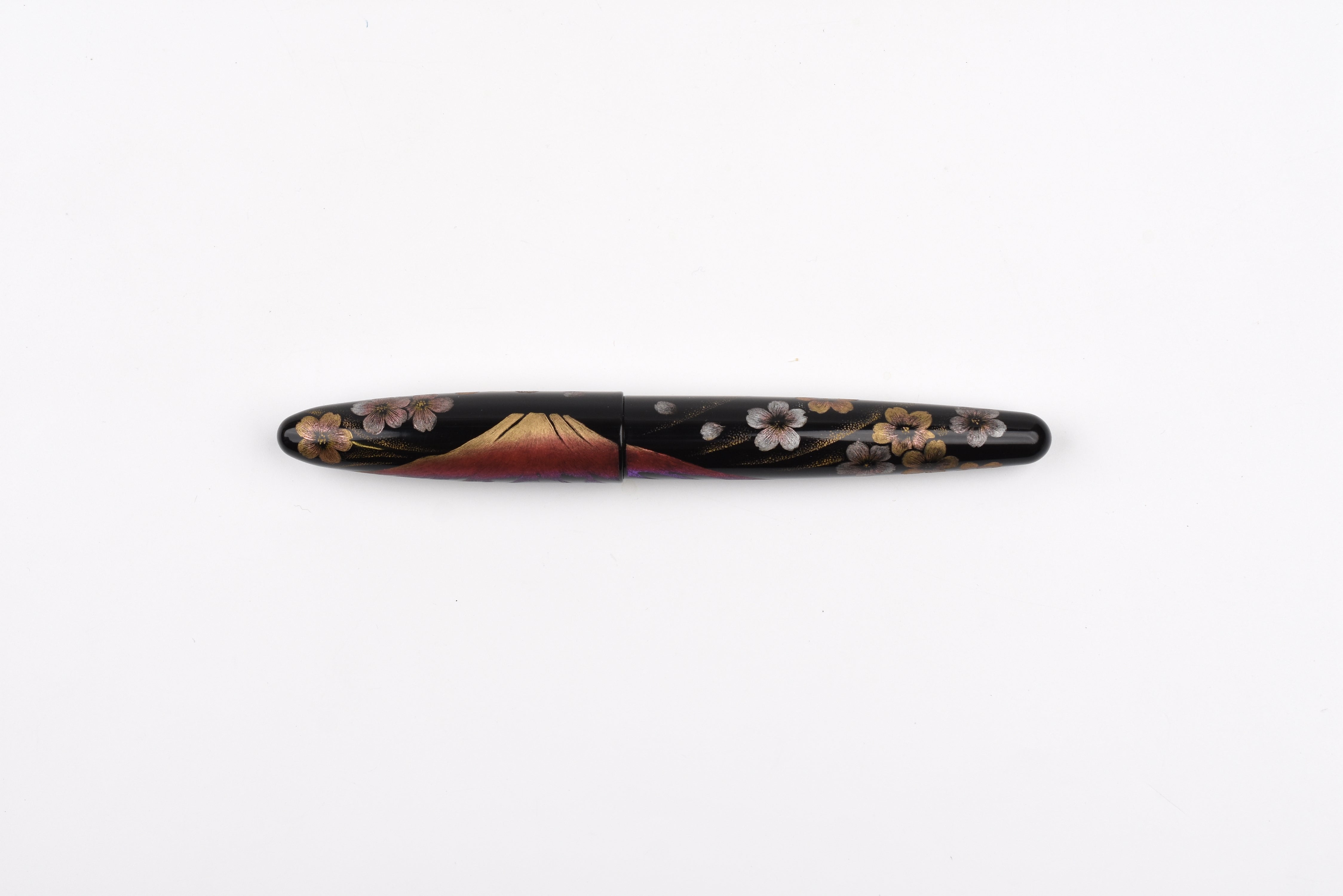 Taccia Empress Fountain Pen - Aka-Fuji & Sakura Chinkin Yozakura (Black Base) - Limited Edition