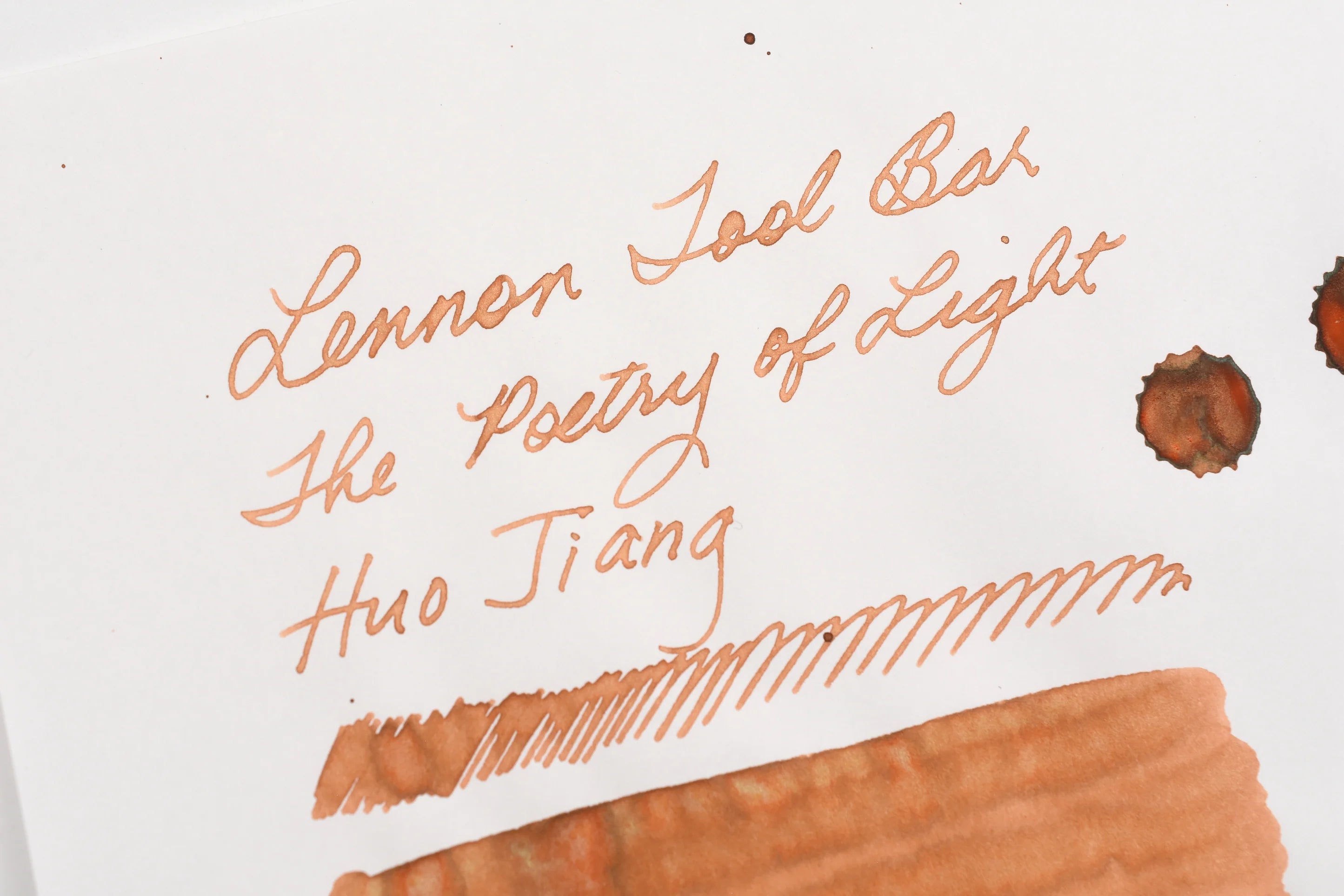 Ink Sample - Lennon Tool Bar - Poetry of Light