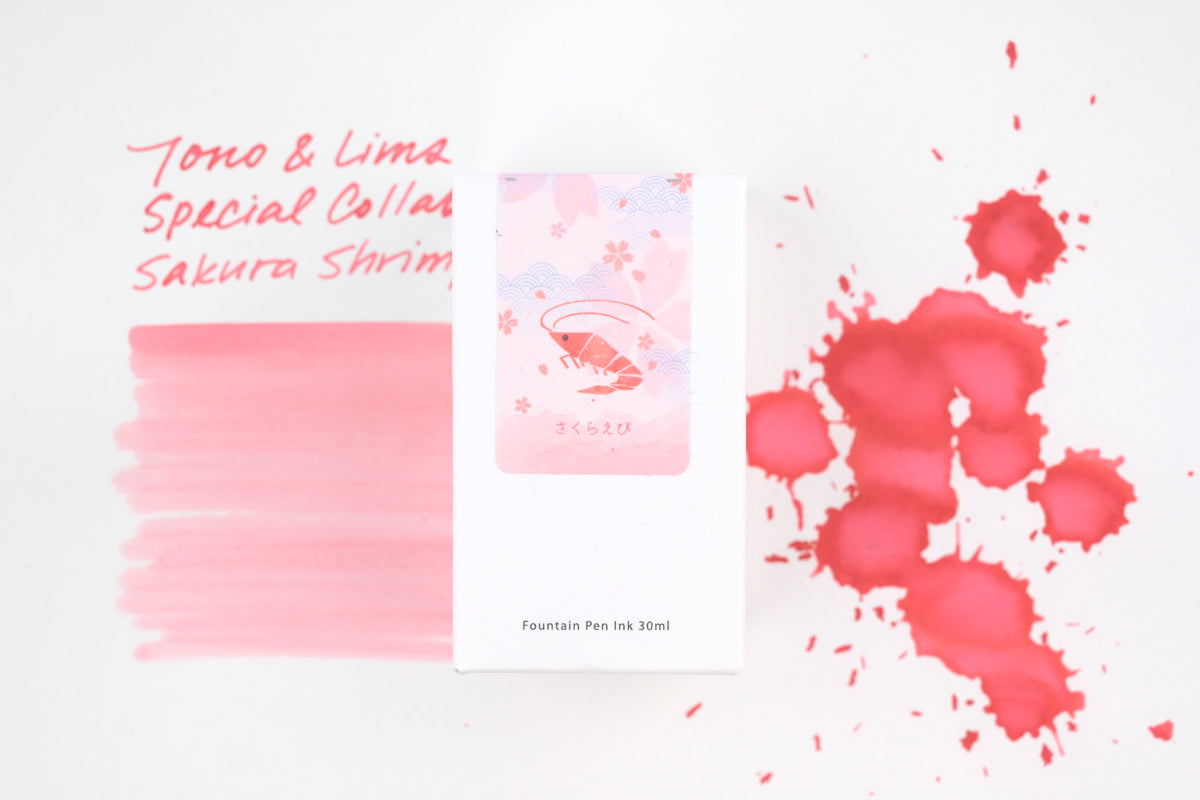 Tono & Lims Ink Bottle - Special Collaboration - Sakura Shrimp (さくらえび) - 30ml