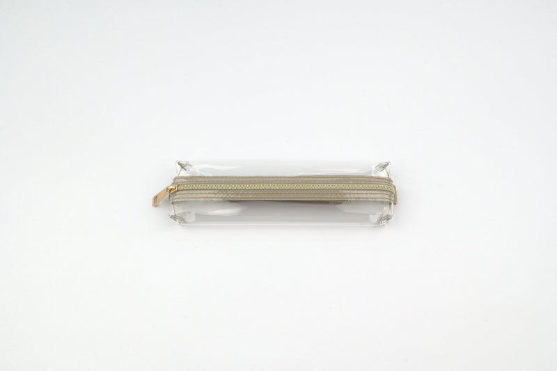 Midori Book Band Pen Case - Transparent x Beige