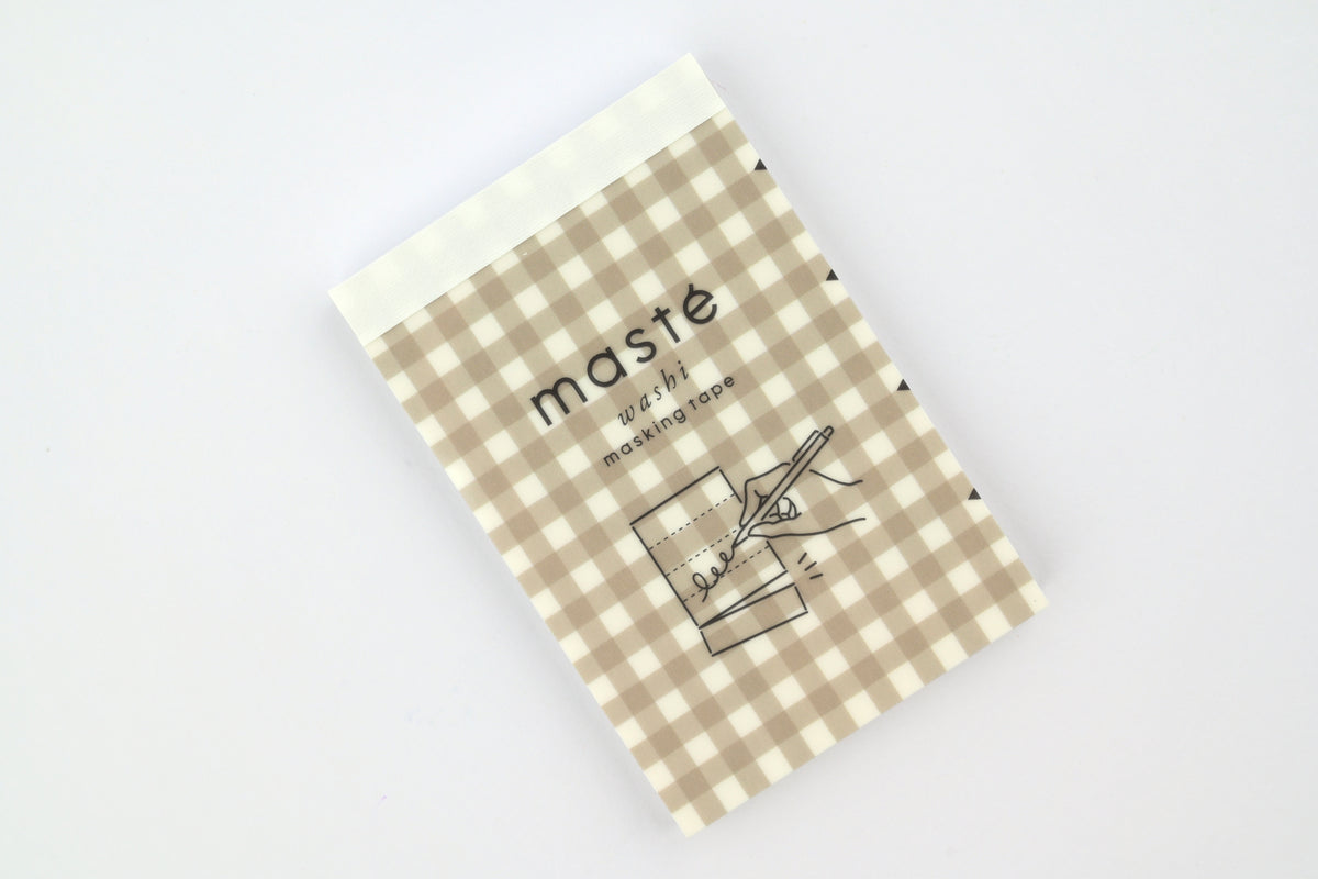 Mark's Masté Writable Perforated Washi Tape Sheets - Gingham Check Brown