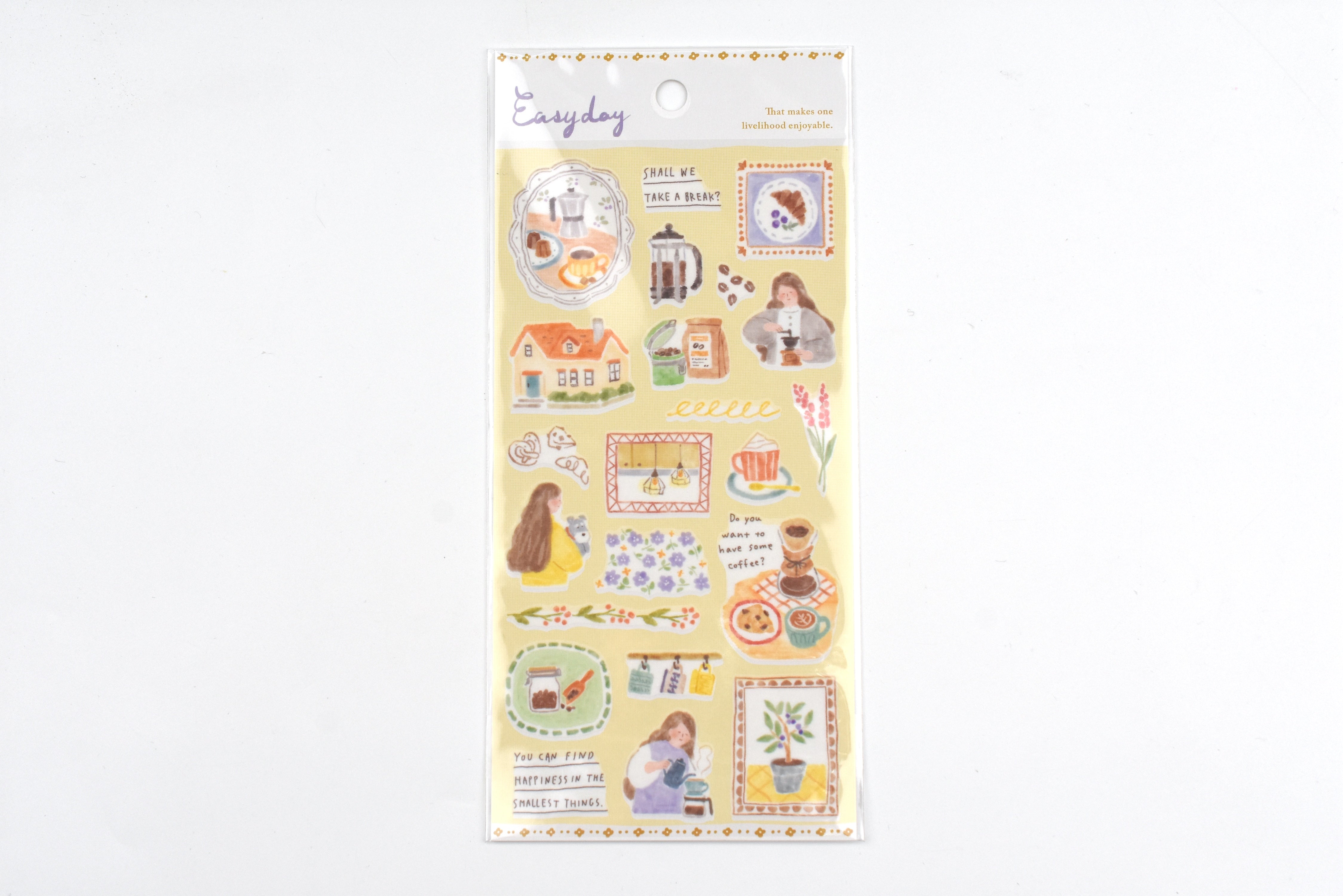 Mind Wave Sticker Sheet - Easy Day - Coffee