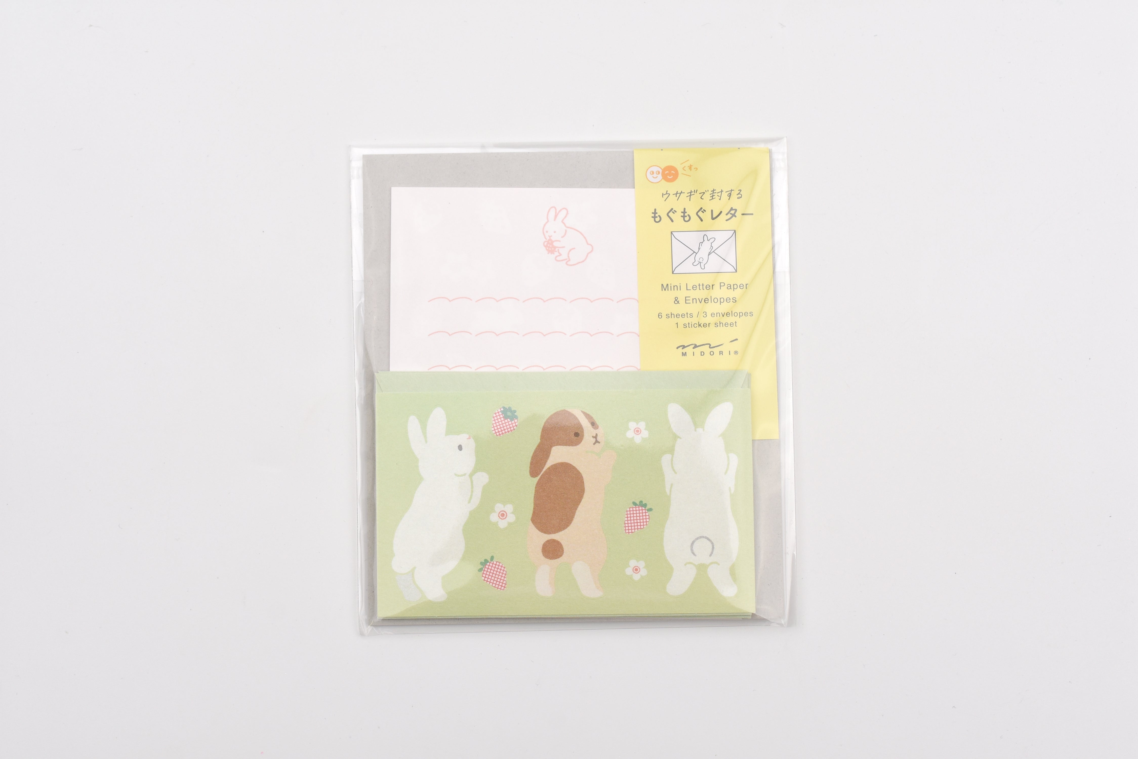 Midori Mini Letter Set with Stickers - Hungry Rabbit