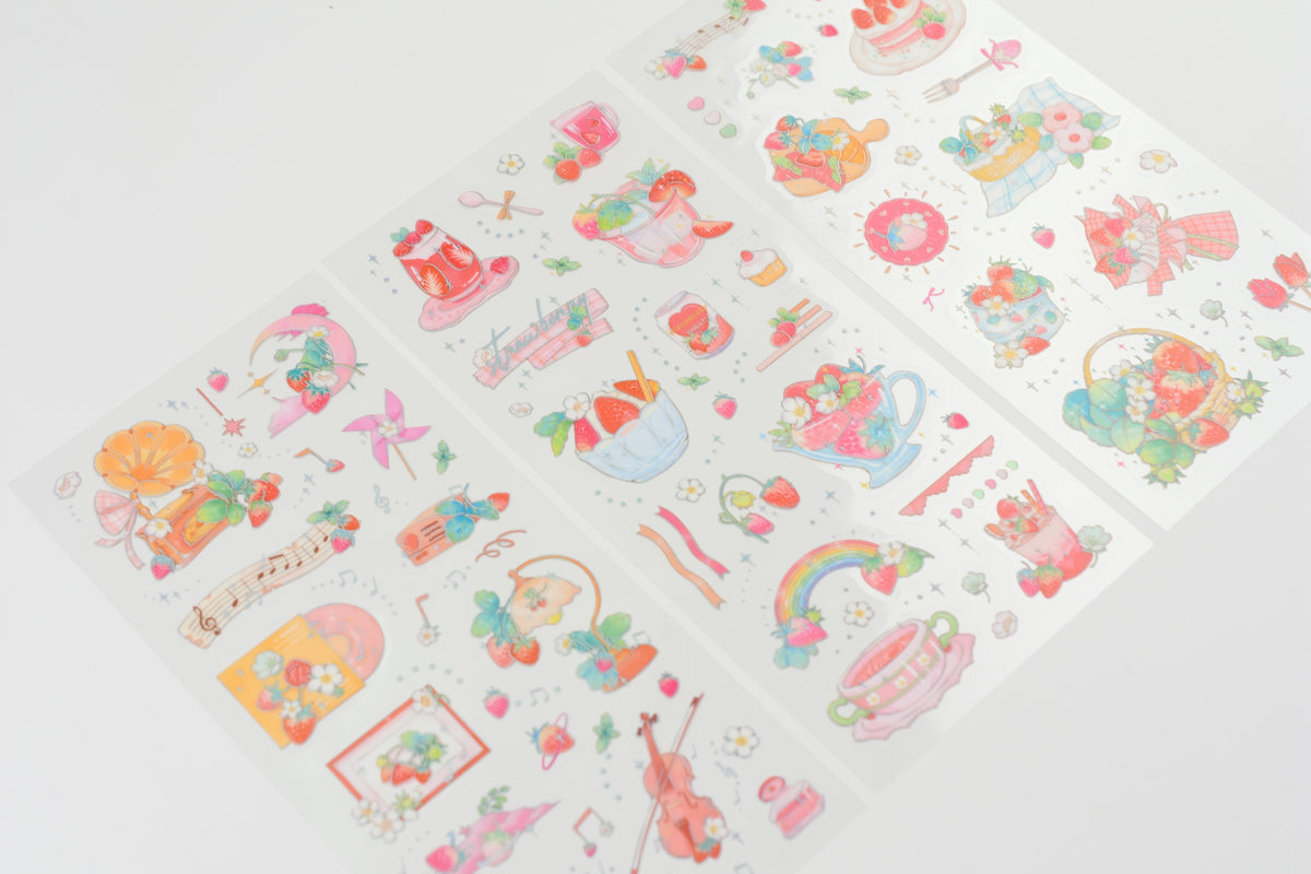 BGM - Foil Stamping Iride Sticker Sheets - Strawberry