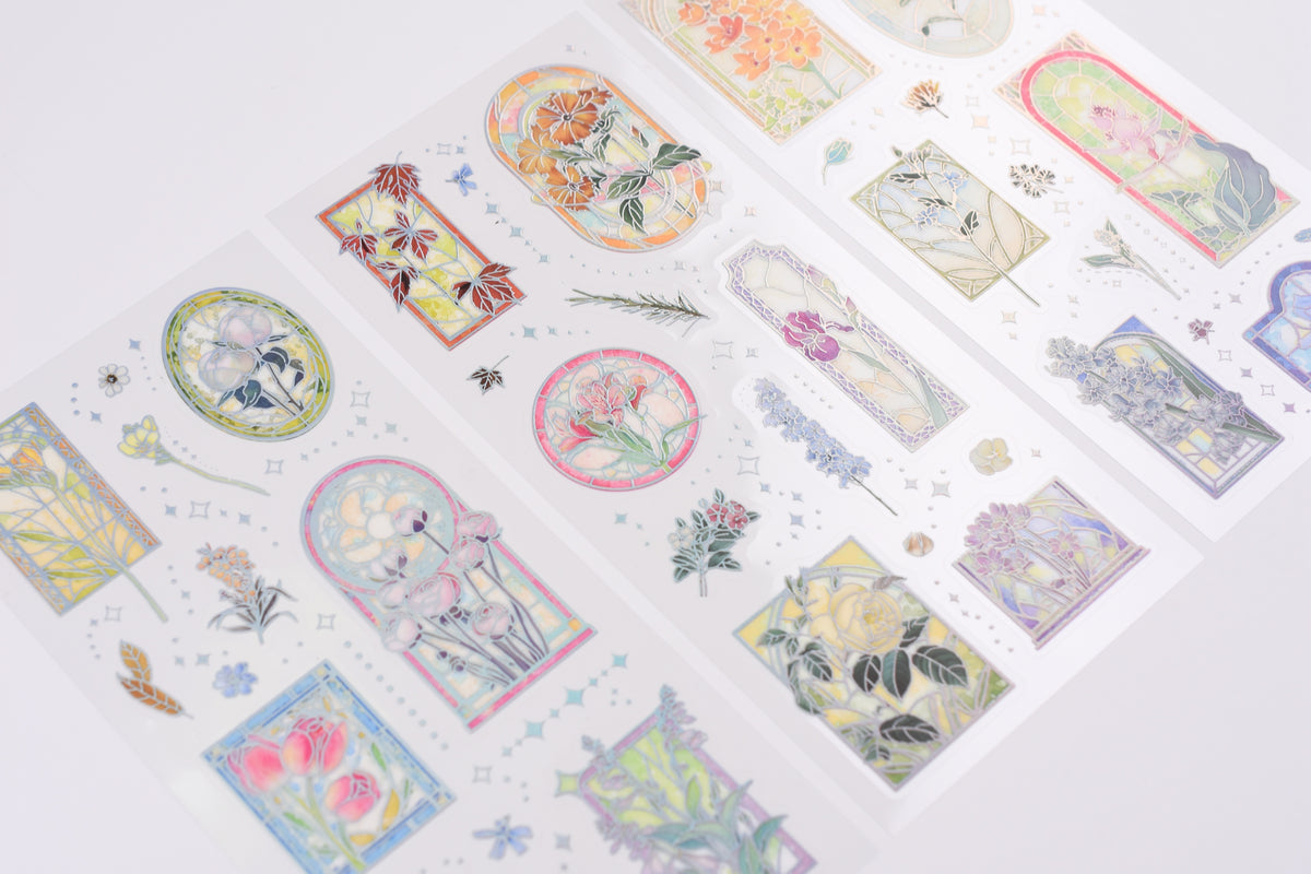BGM - Foil Stamping Iride Sticker Sheets - Stained Glass