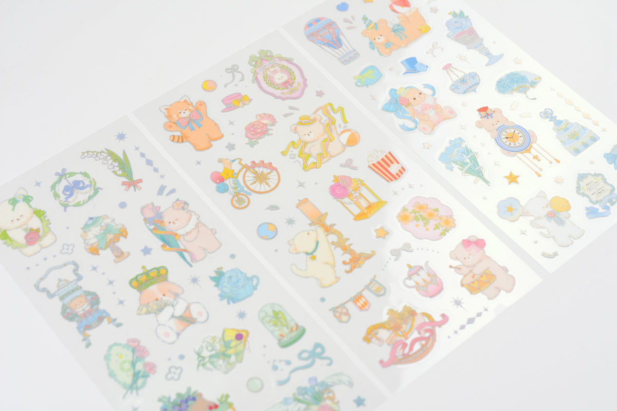 BGM - Foil Stamping Iride Sticker Sheets - Animal Amusement Park