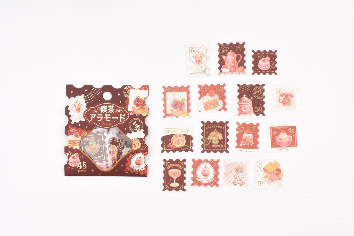 BGM Flake Sticker - Foil Stamping - Cafe A La Mode - Post Office - Red