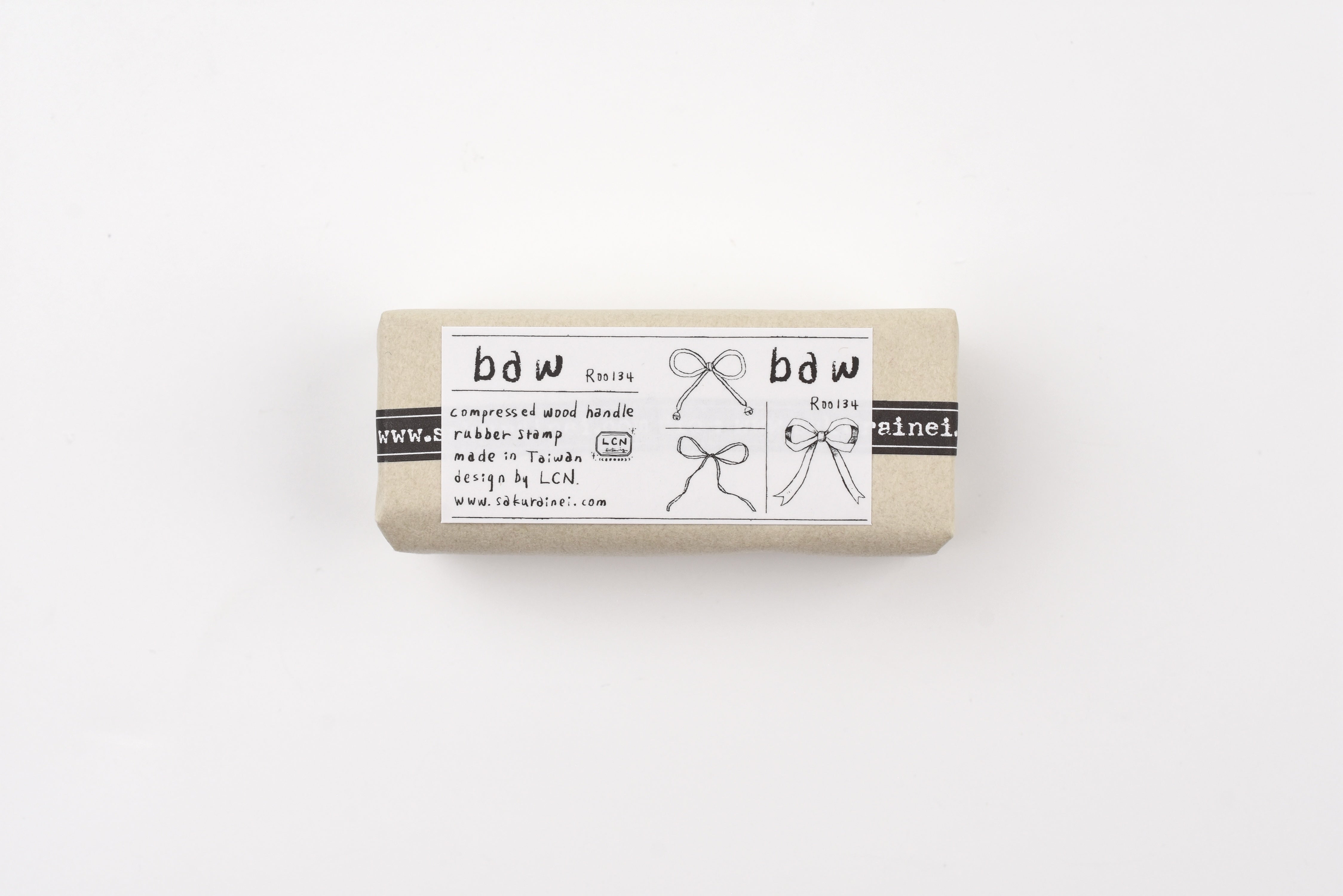 LCN Wooden Rubber Stamp - Bow