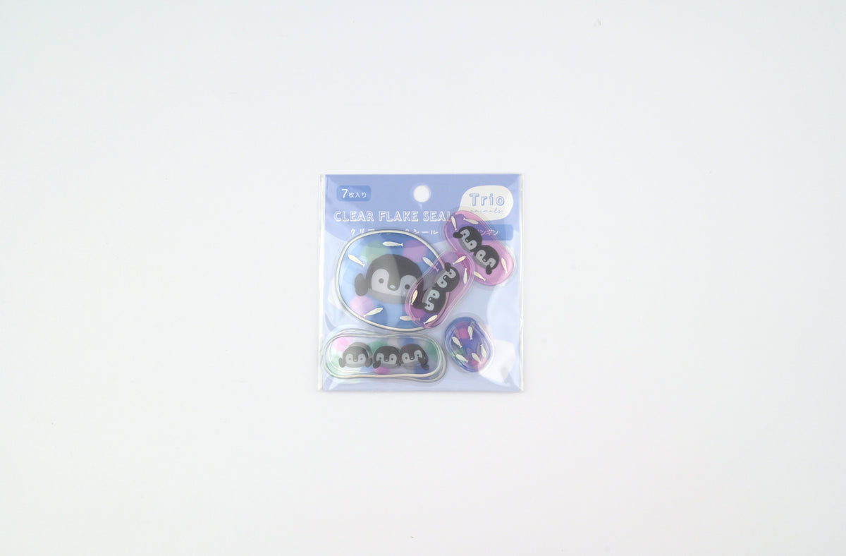 LABCLIP Clear Flake Stickers - Trio Animals - Penguins