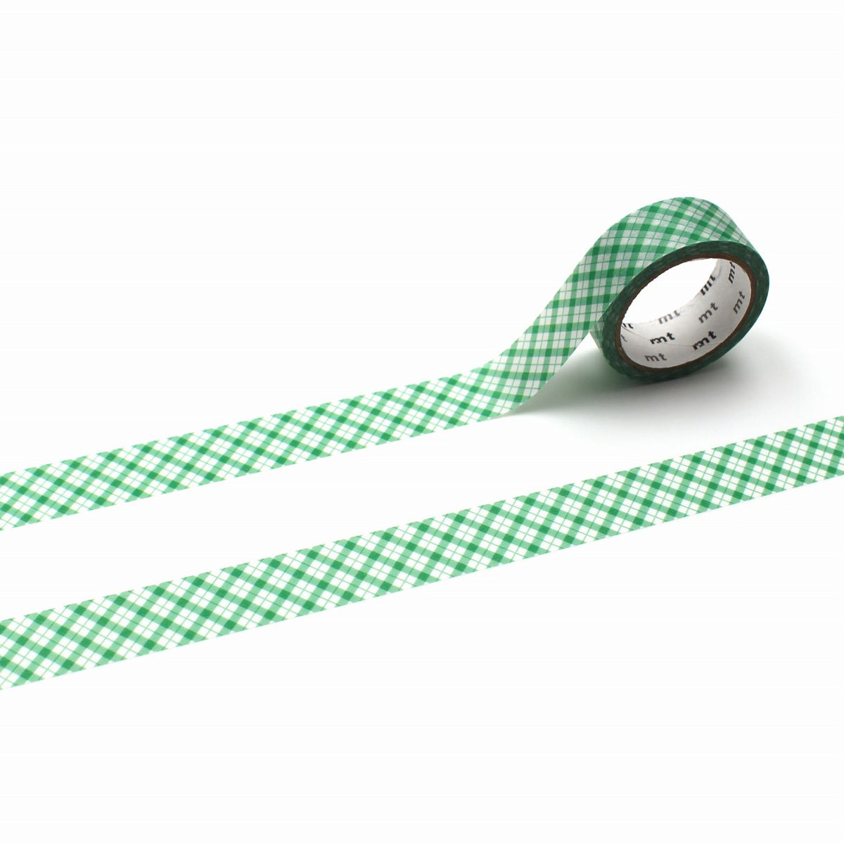mt Washi Tape - Deco - Overlapping Fine Gingham Check - Green (Coming Soon)